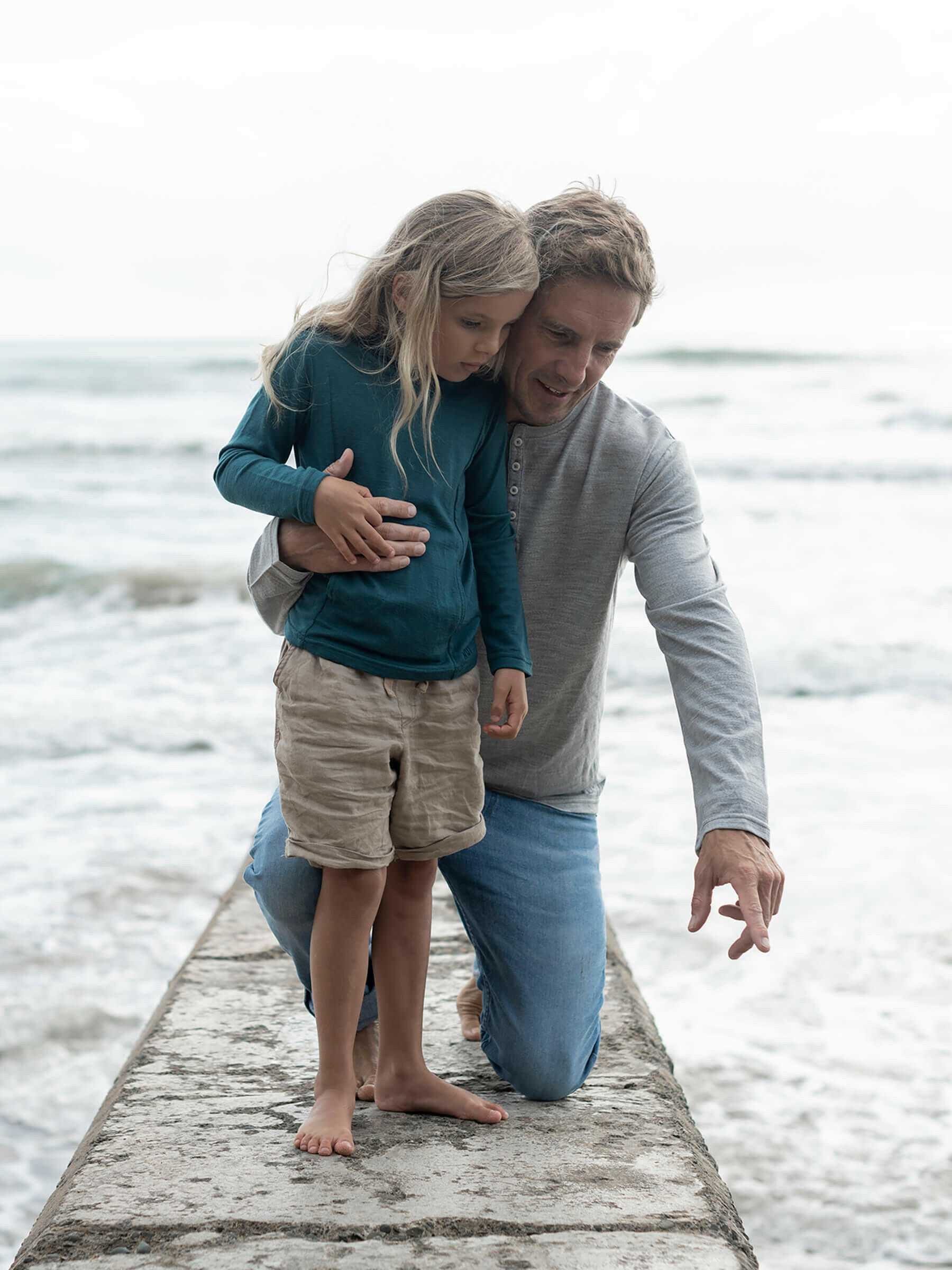 Child Ohau Mockneck Deep Sea child tops Nui Organics