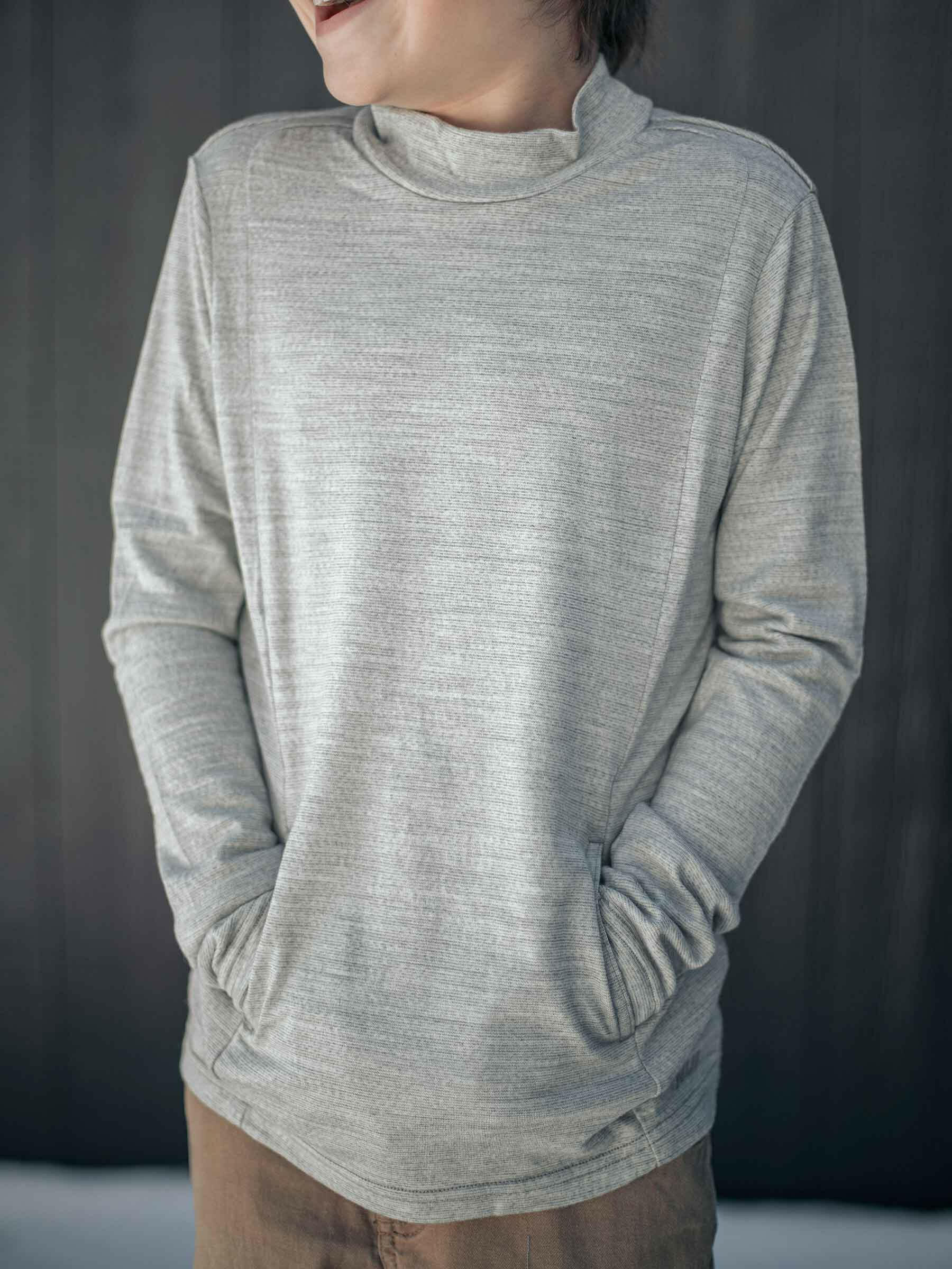 Child Ohau Mockneck Silver child tops Nui Organics