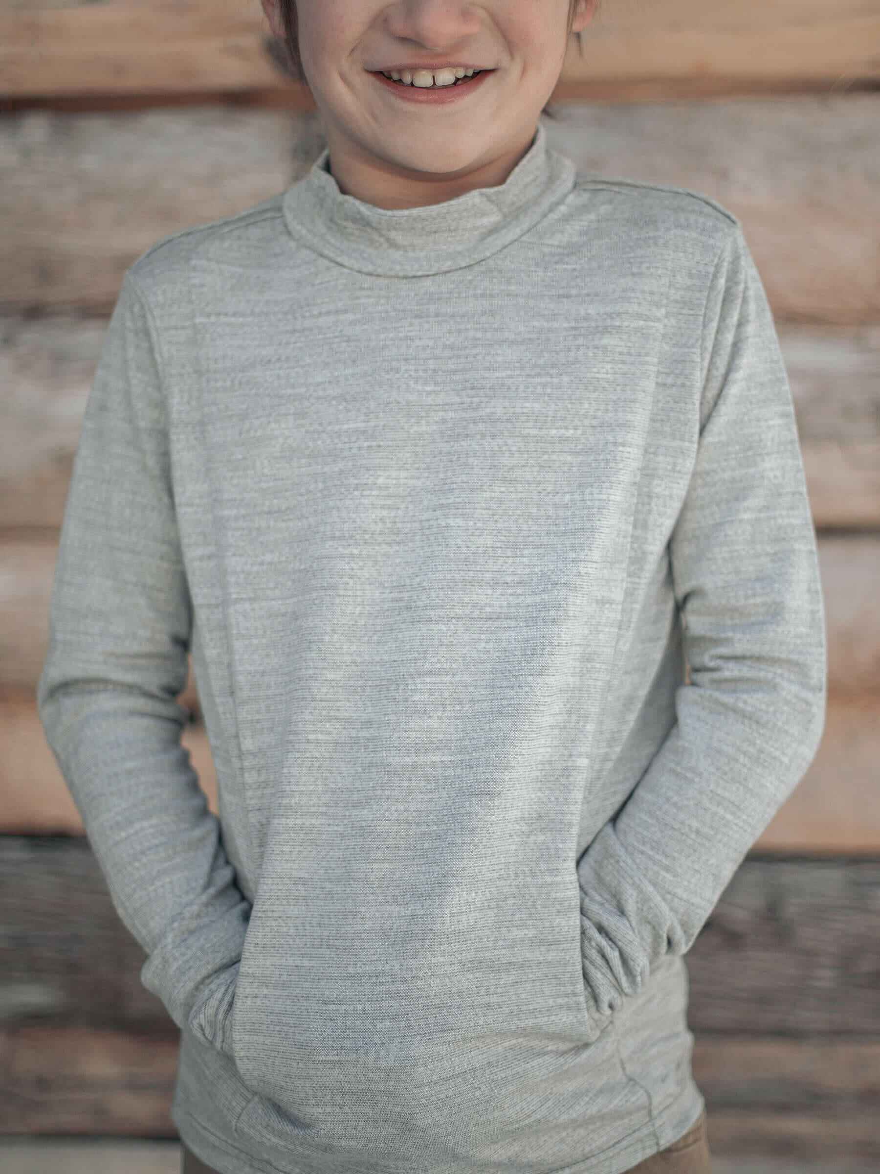 Child Ohau Mockneck Silver child tops Nui Organics