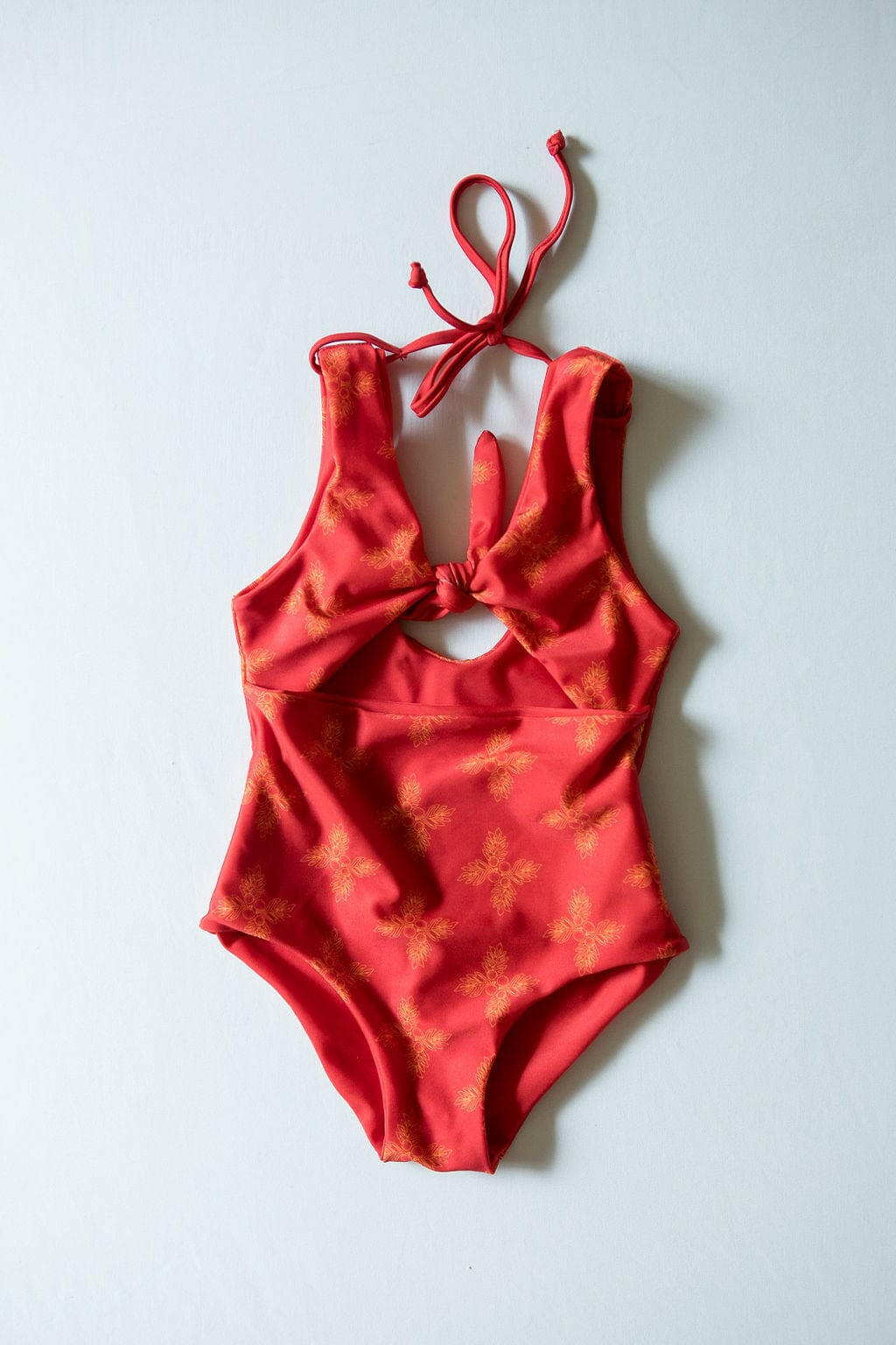 Girl's Cutout One Piece in Red Breadfruit Bandana Kids OF ONE SEA 0/1 Red Breadfruit Bandana