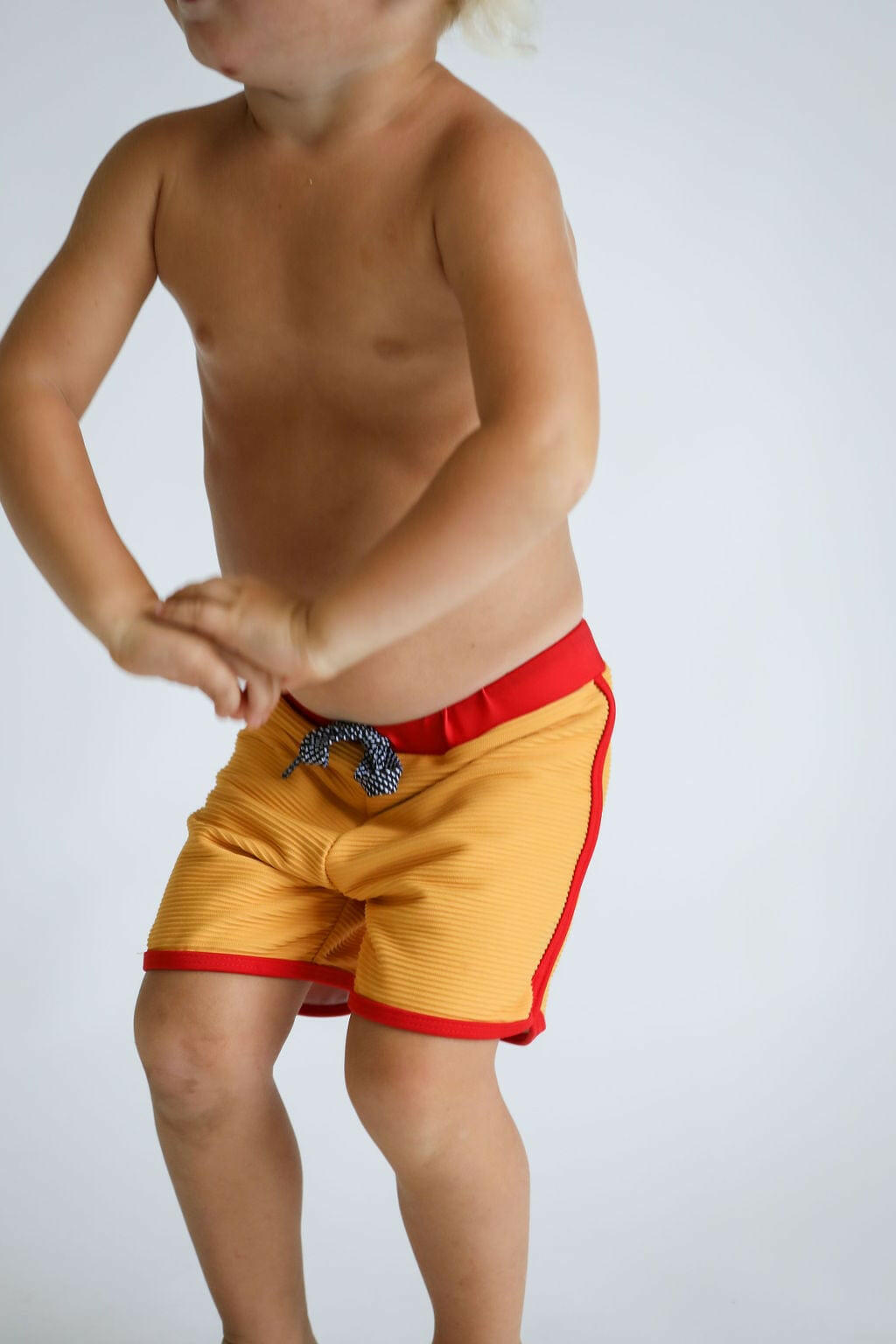 Toddler Soft Short for Swim in Yellow Ribbed Kids OF ONE SEA 6 months Yellow Ribbed