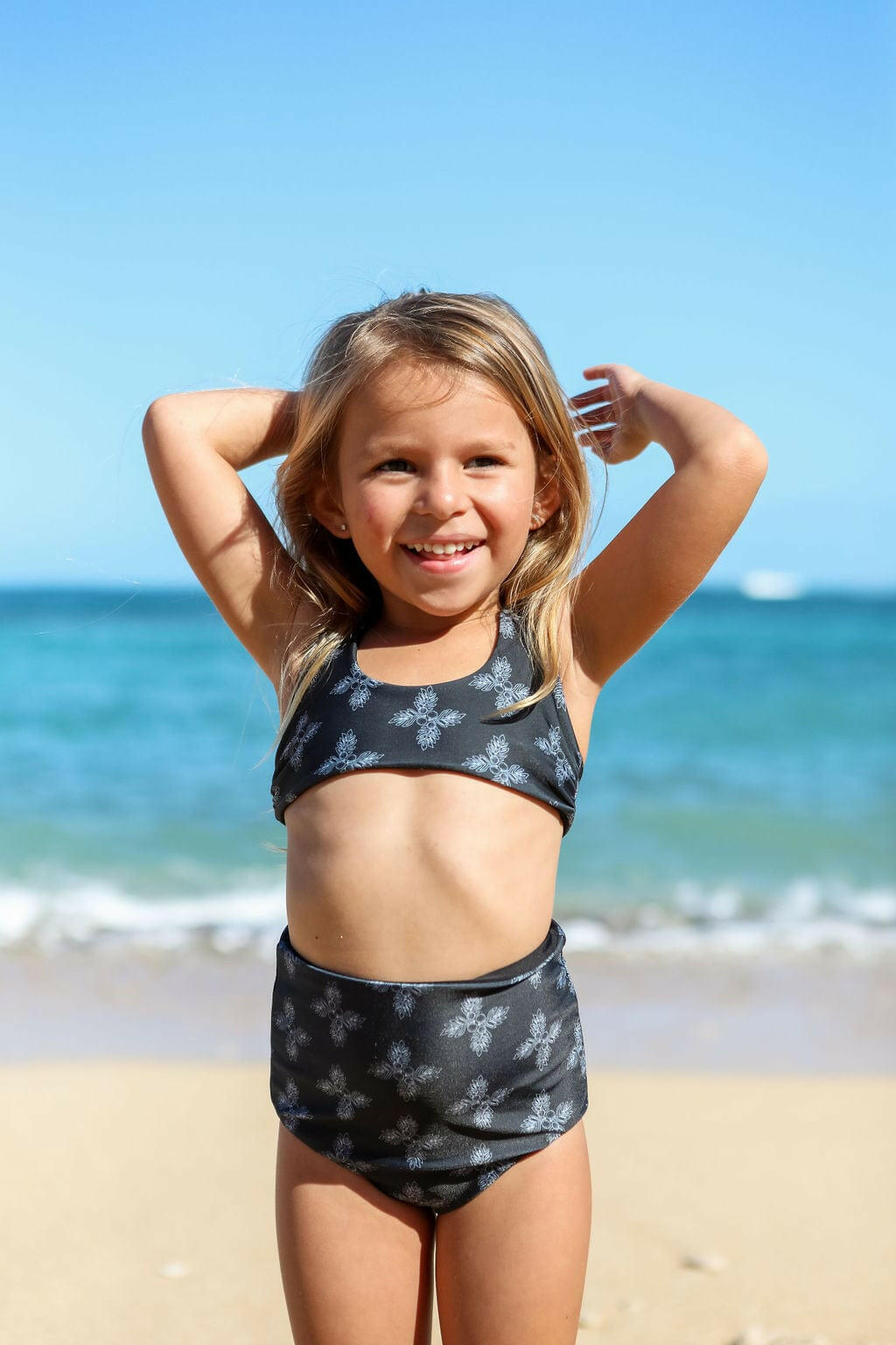 Girl's Bikini Separates in Black Breadfruit Bandana Kids OF ONE SEA