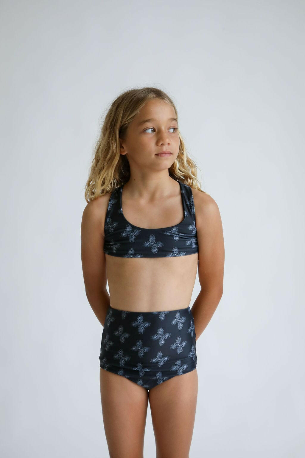 Girl's Bikini Separates in Black Breadfruit Bandana Kids OF ONE SEA