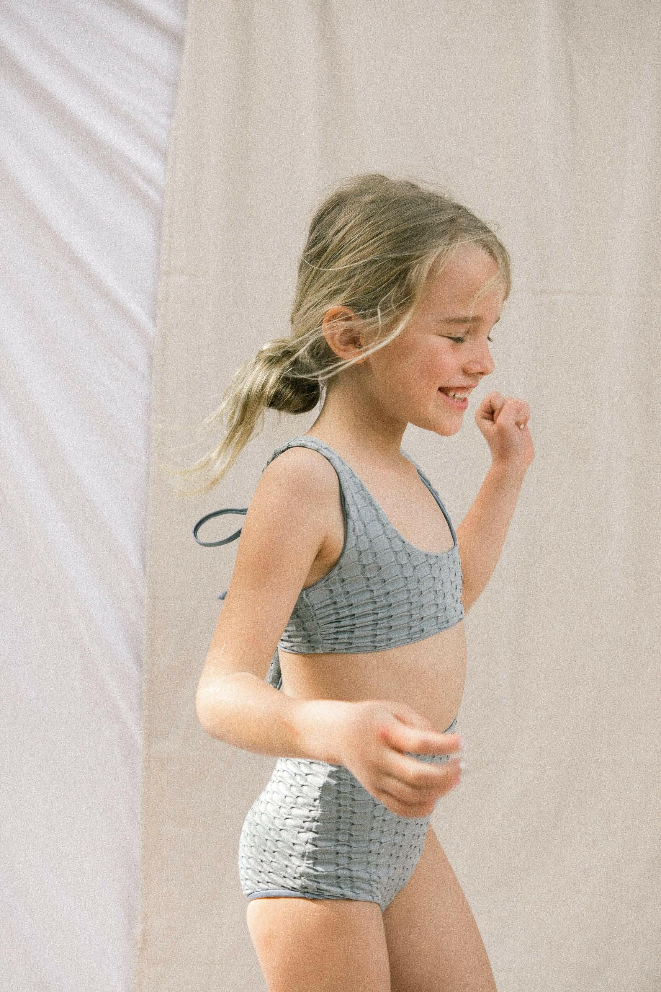 Girl's Bikini Separates in Blue Bubble Kids OF ONE SEA