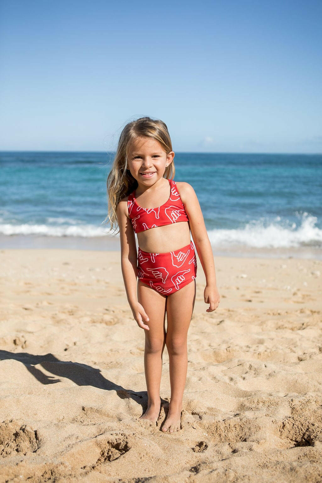 Girl's Bikini Separates in Red Shaka Kids OF ONE SEA