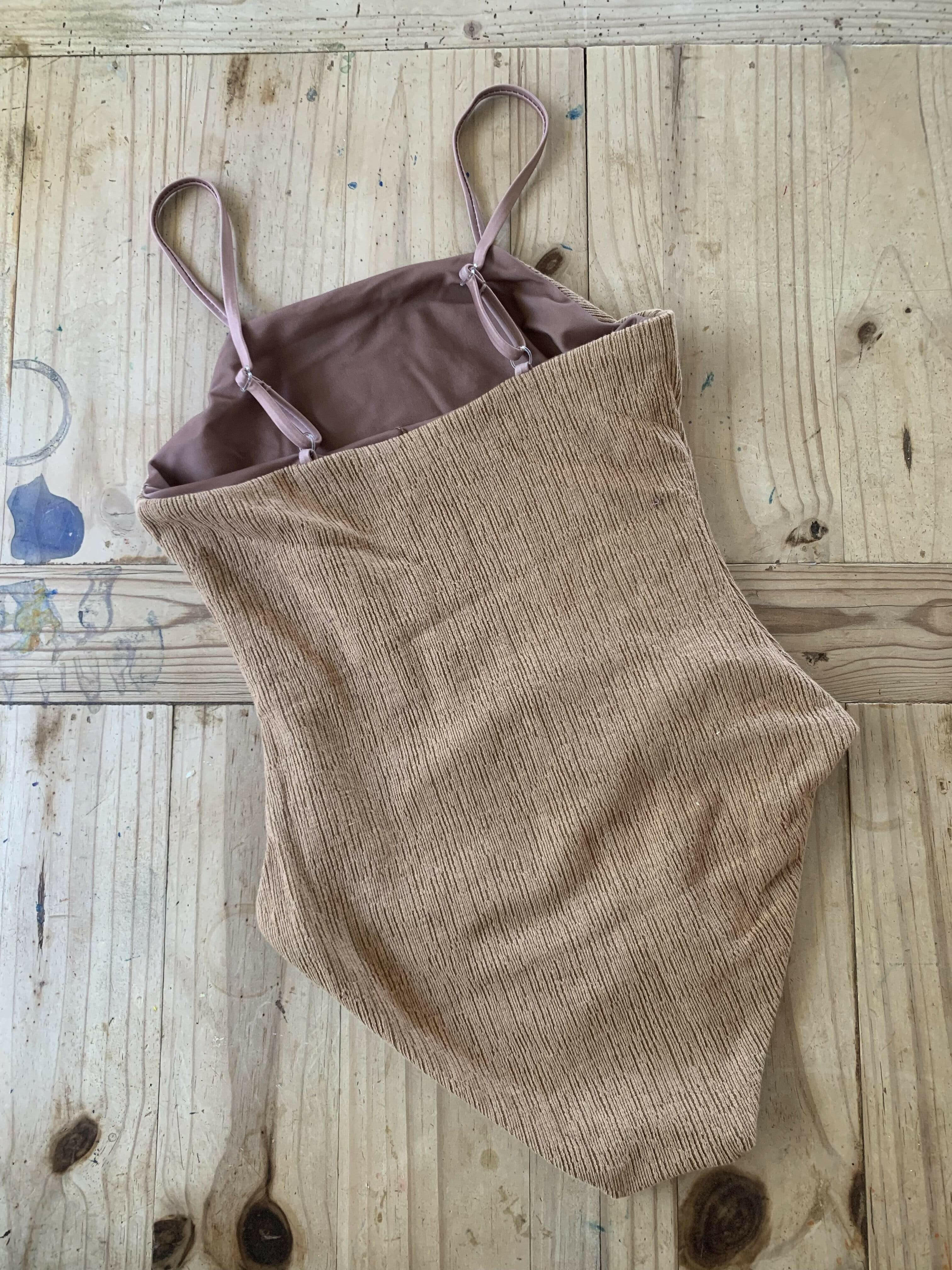 Girl's Strappy One Piece in Camel Texture Kids OF ONE SEA