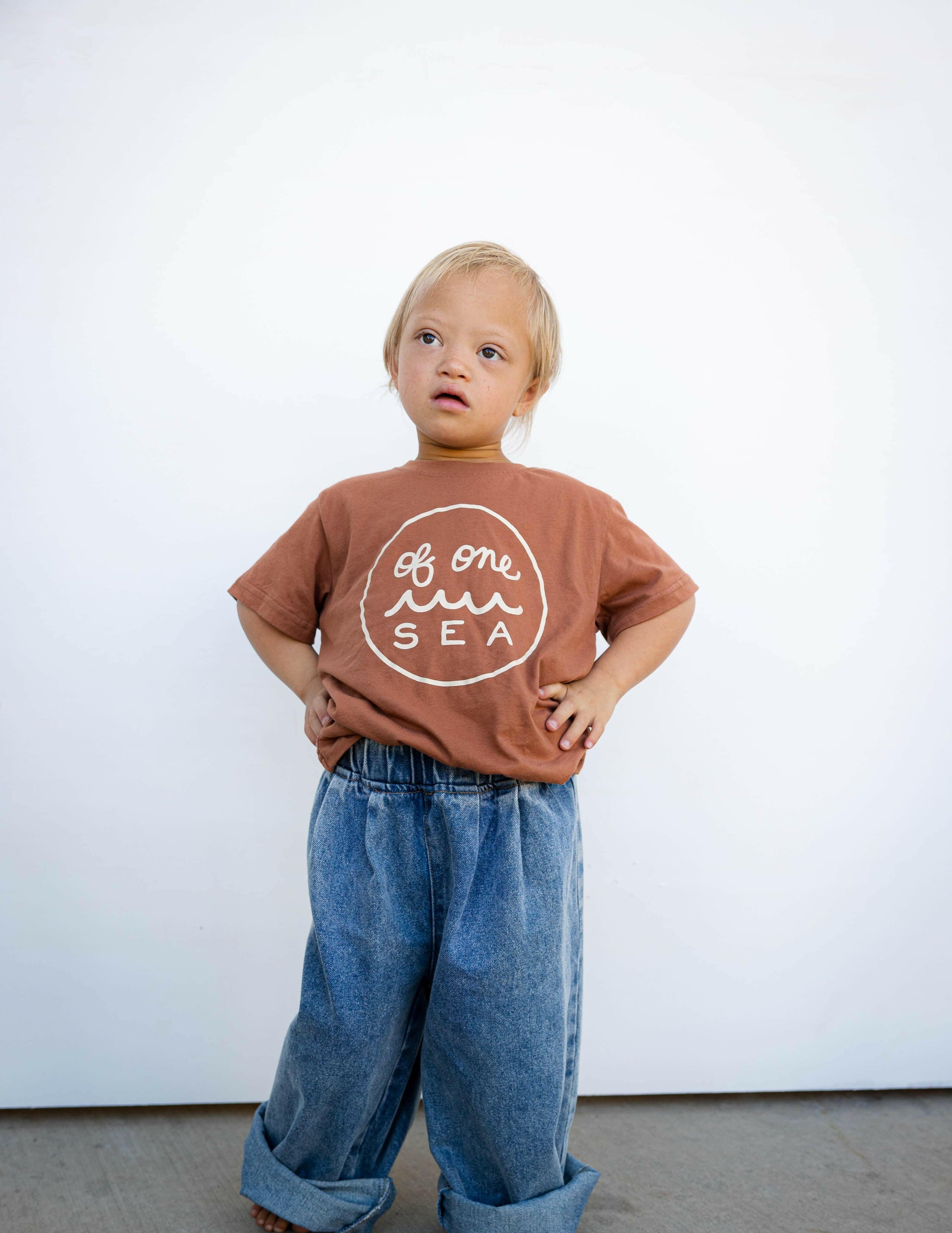 Kid’s Logo Tee in Rusty Brown T-shirt OF ONE SEA 1T Rusty Brown