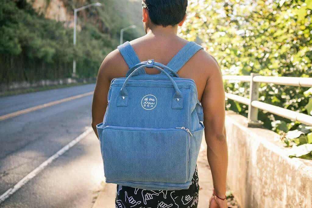 No Sand Backpack in Denim Totes + Towels OF ONE SEA
