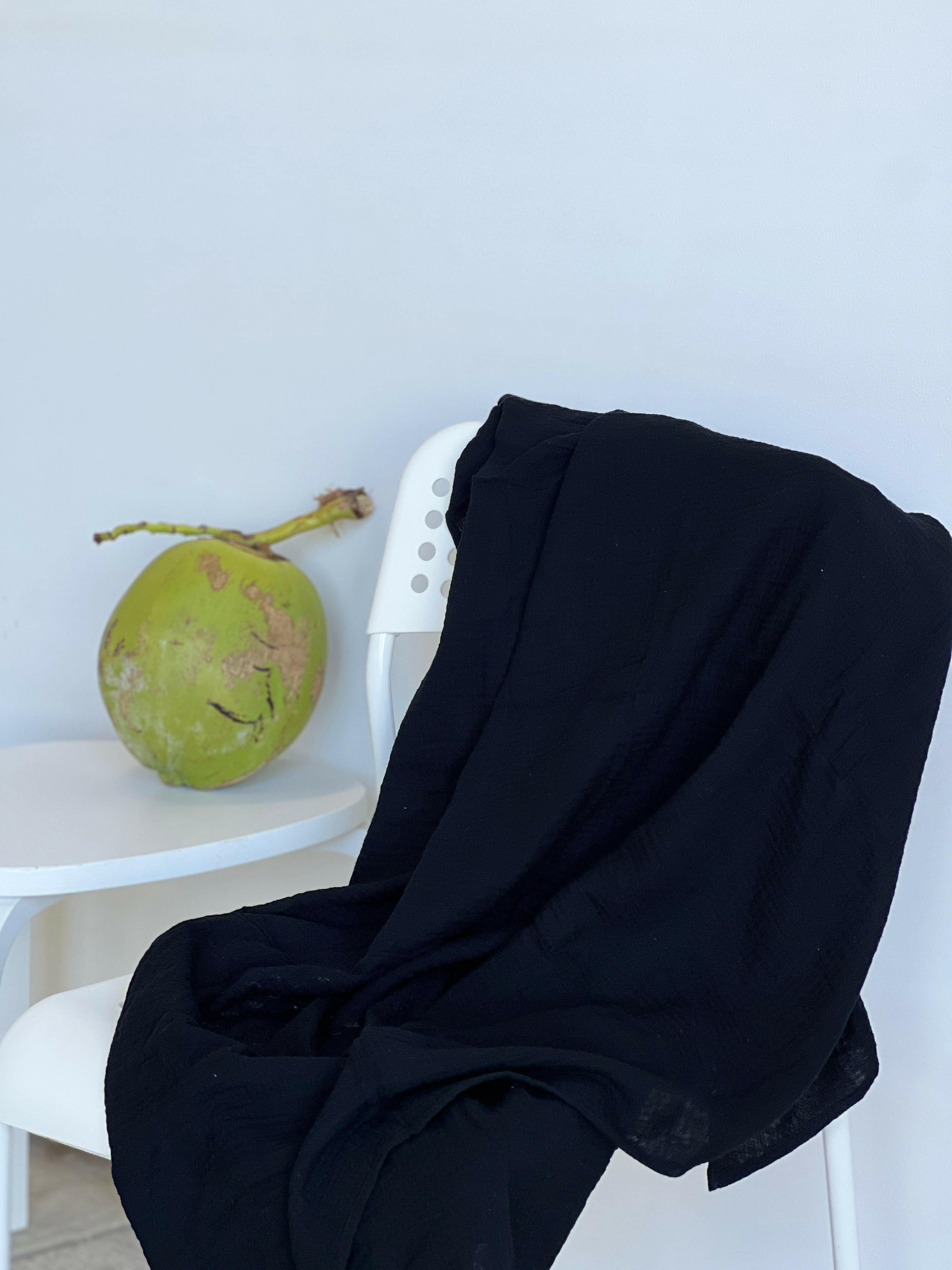 Muslin Sarong/Towel in Black Lava Totes + Towels OF ONE SEA Women's one size LARGE Black Lava