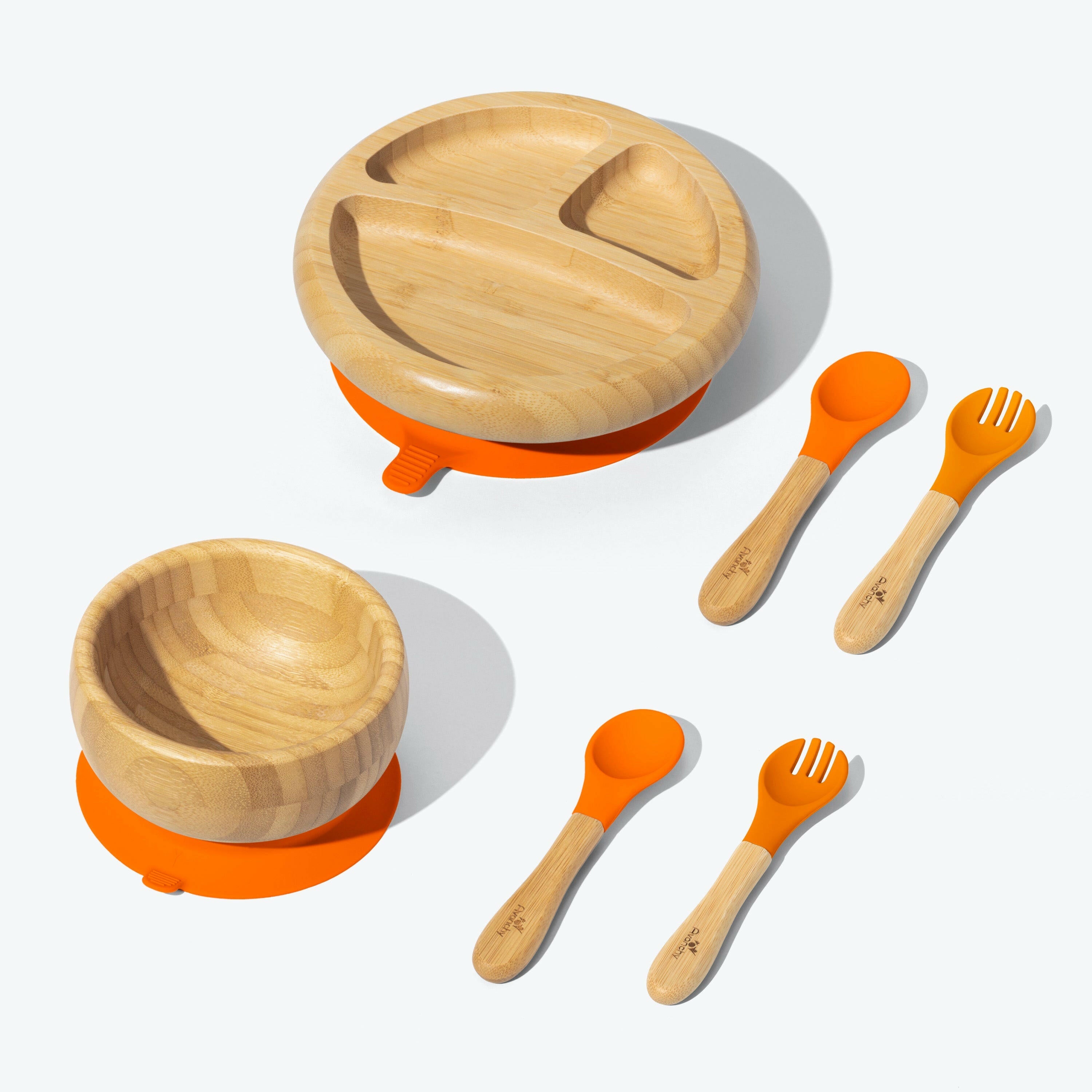 Avanchy Bamboo Starter Kits Nursing & Feeding Avanchy Sustainable Baby Dishware Forks Orange