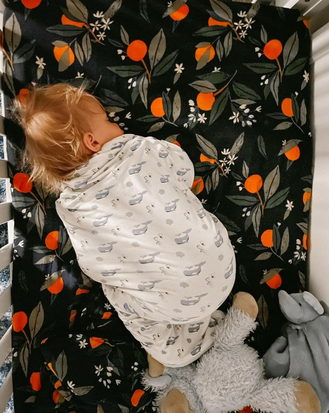 Orange Blossom Crib Sheet Baby Essentials Clementine Kids