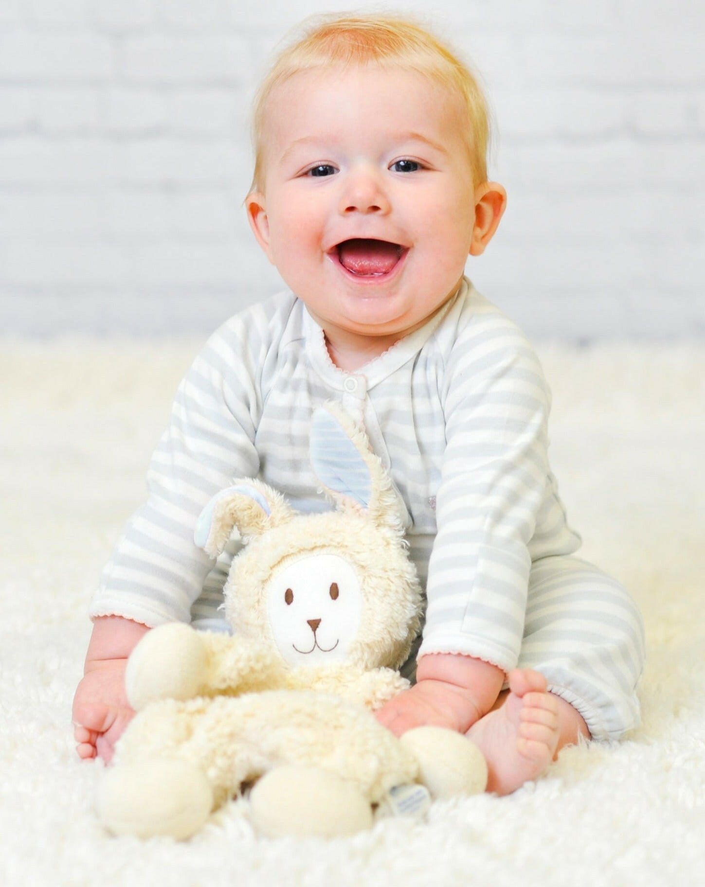 Organic Snuggle Bunny Toy - Sky Blue Ears Lovey Under the Nile