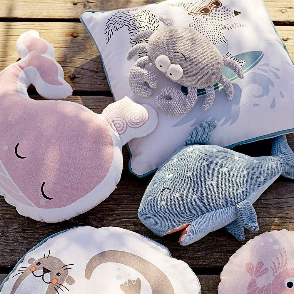Whale Pillow in Rose Home Decor Bloomingville Mini