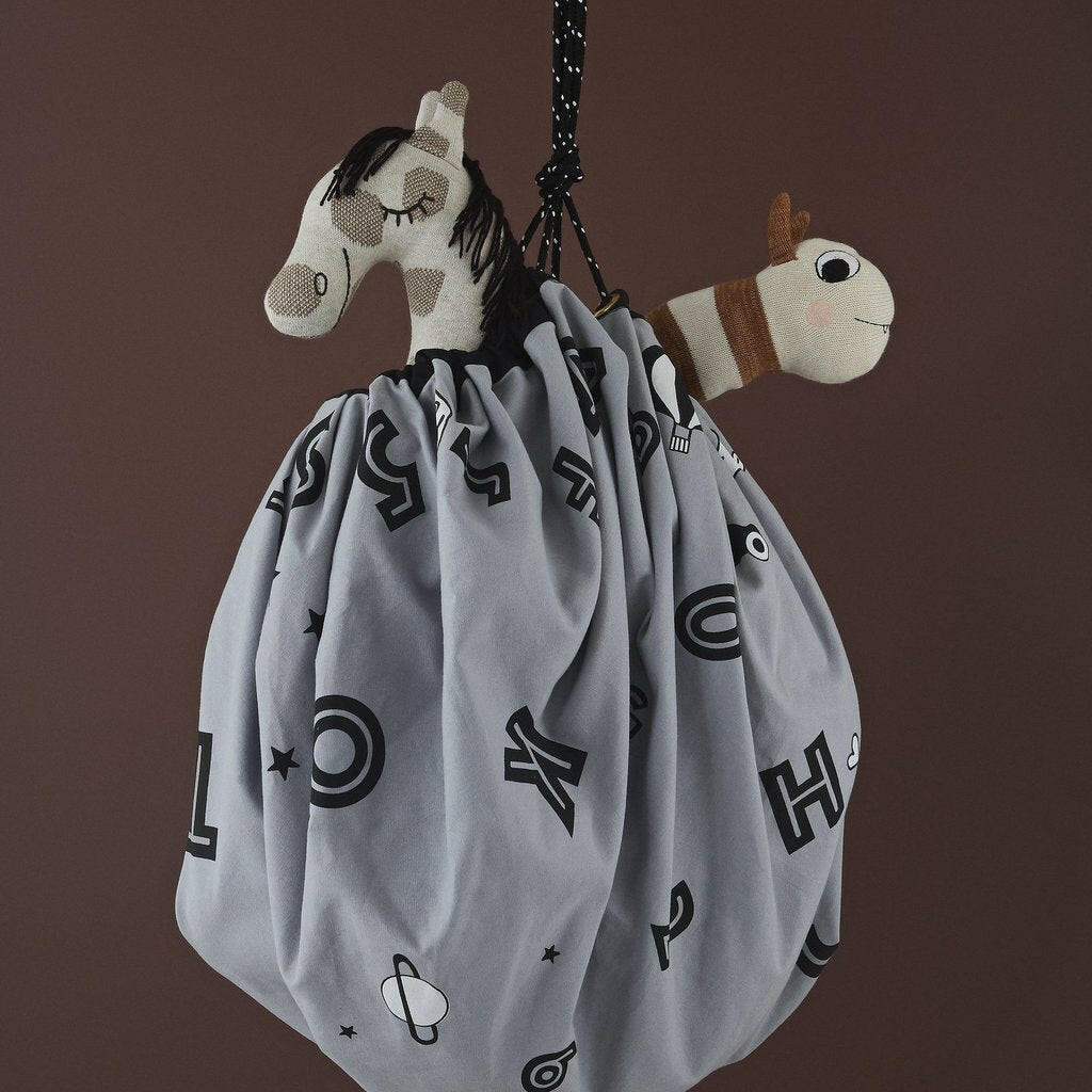 Alphabet Playsack - Grey Toy Storage OYOY