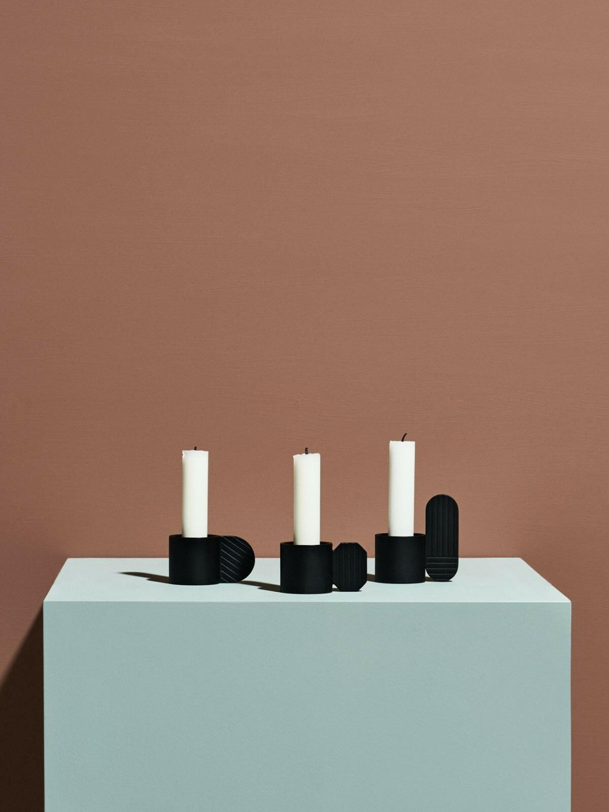 Art Candleholder - Hexagon - Black OYOY