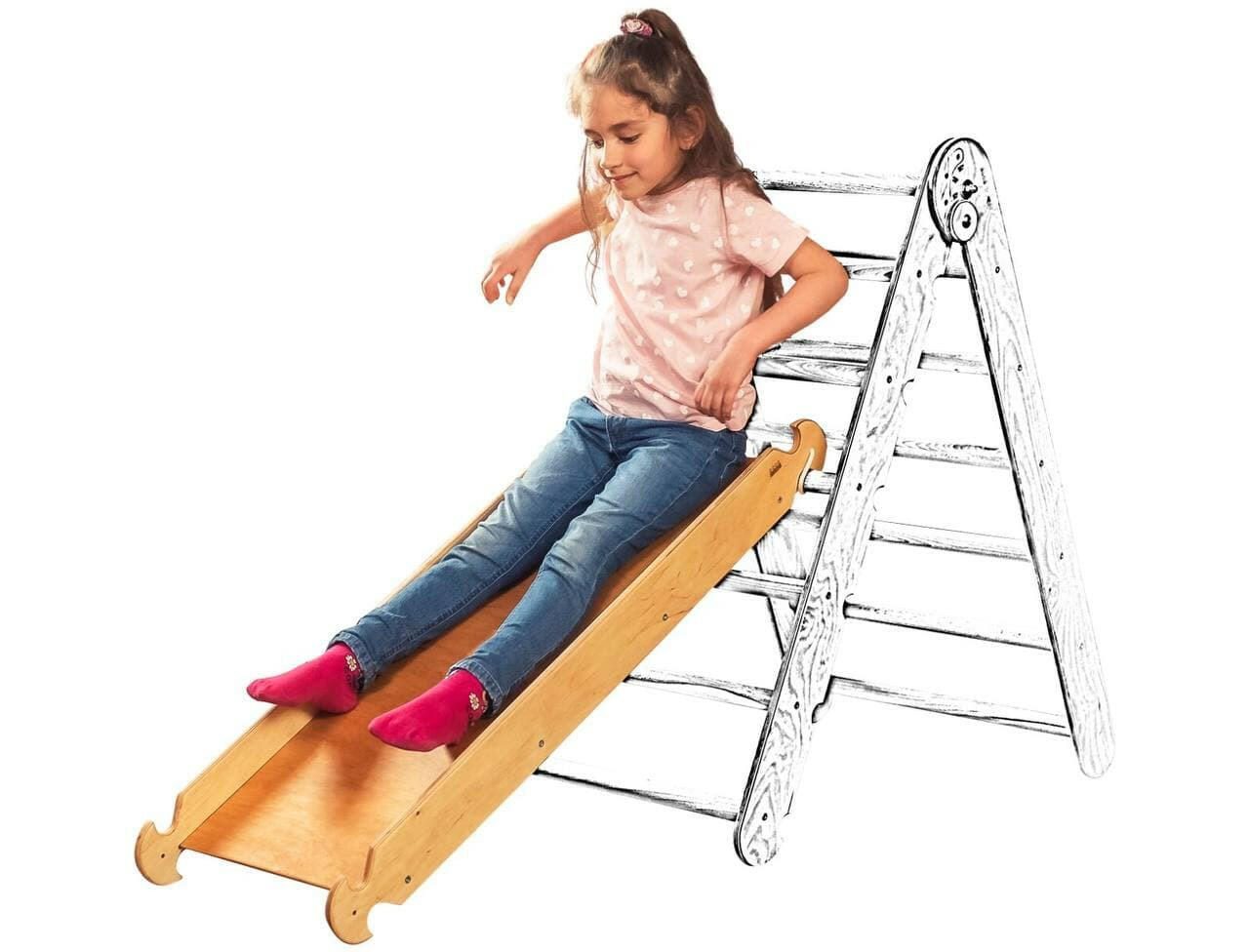 Slide Board & Climbing Ramp - Climbing Accessories – Beige Ladder Accessories Goodevas Beige