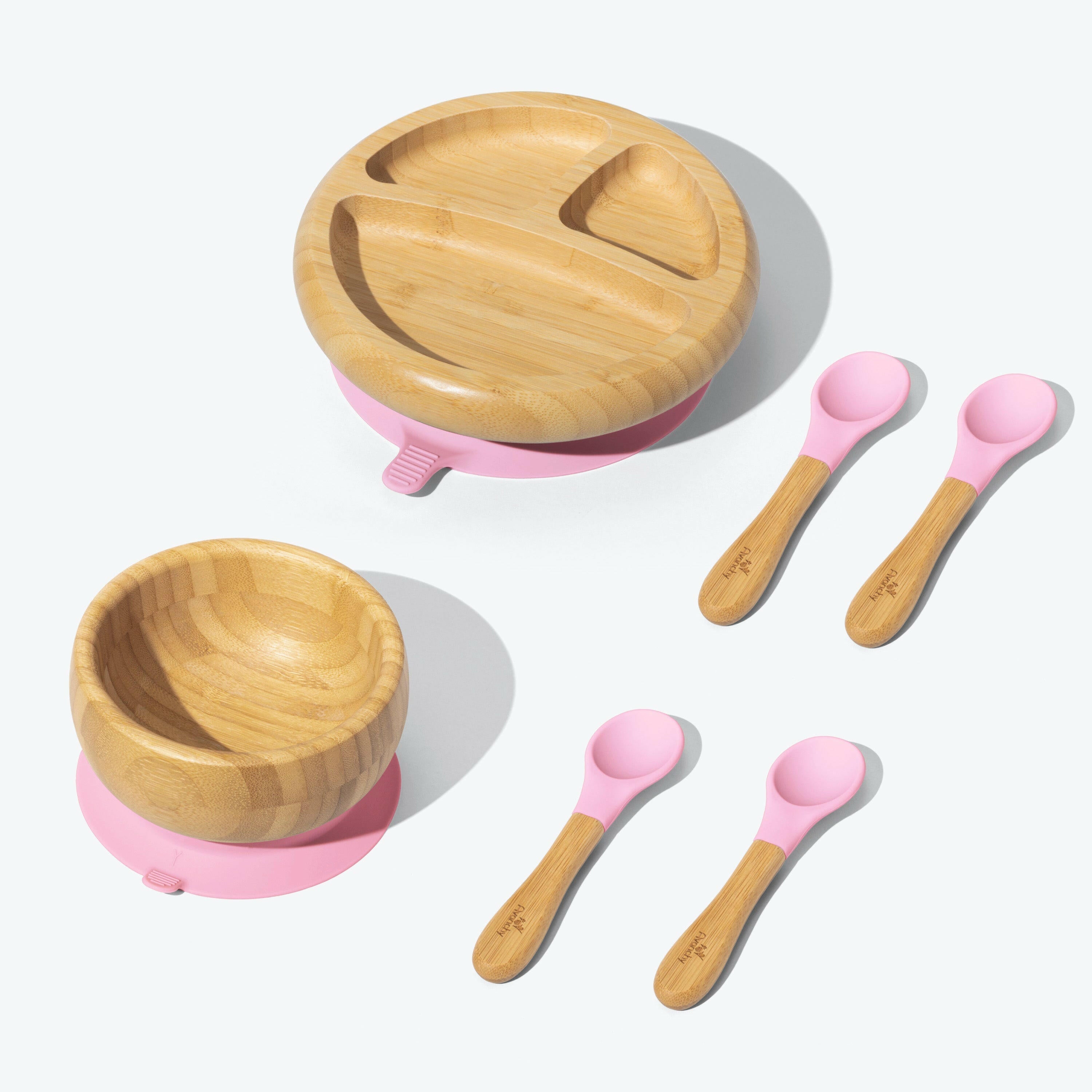 Avanchy Bamboo Starter Kits Nursing & Feeding Avanchy Sustainable Baby Dishware Spoons Pink