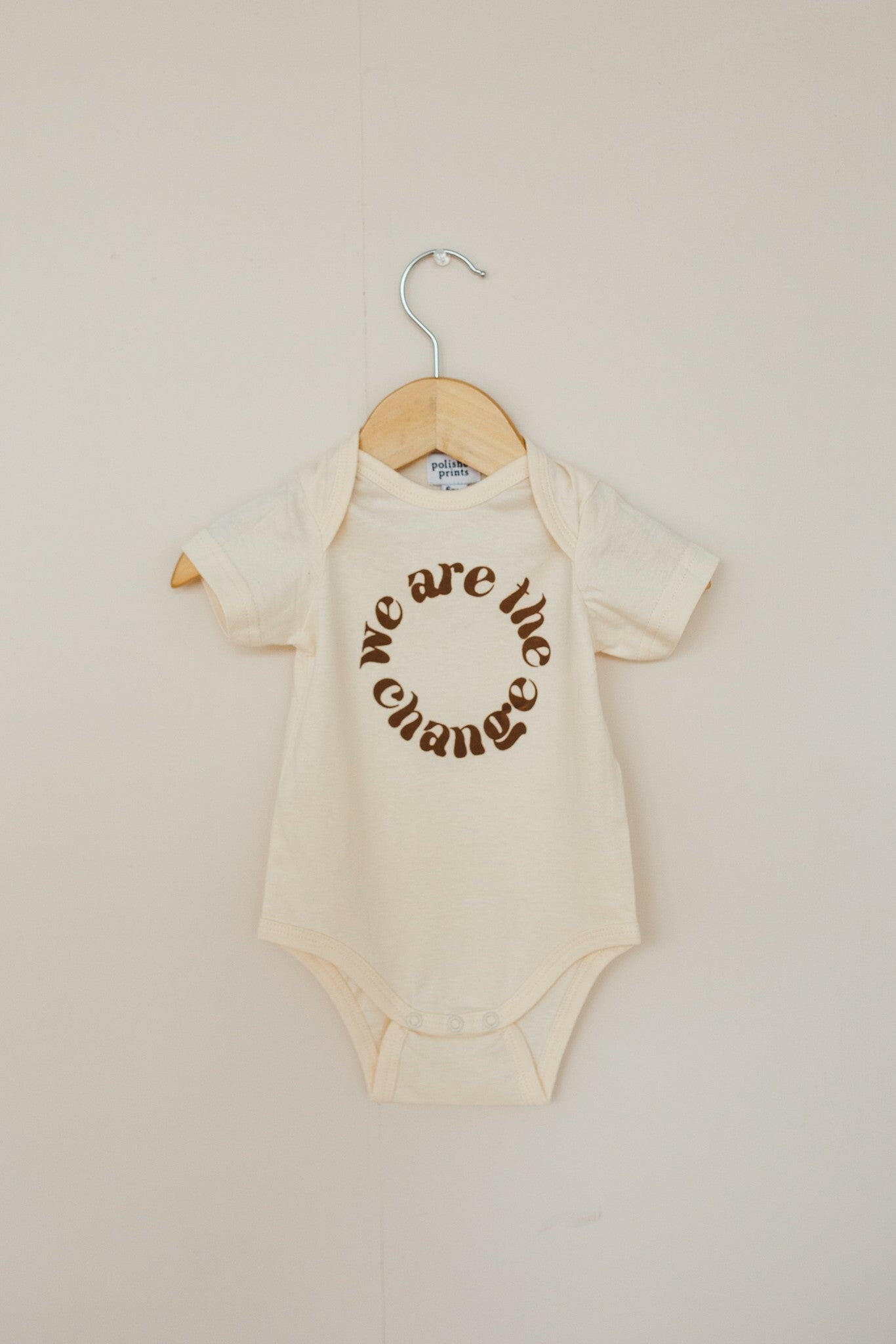 We Are The Change Organic Cotton Baby Bodysuit Baby Bodysuit Polished Prints