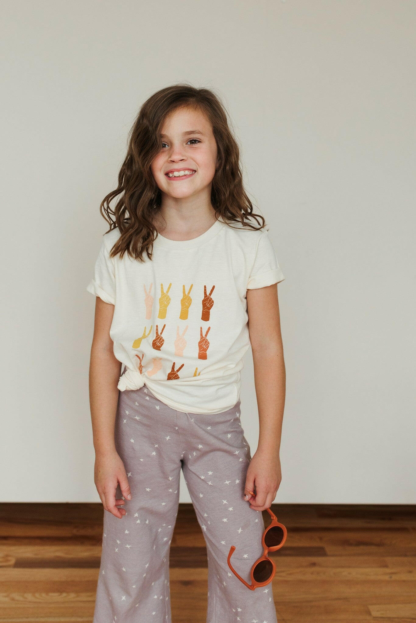 Peace Hand For All Kid’s Graphic T-Shirt Kids Polished Prints