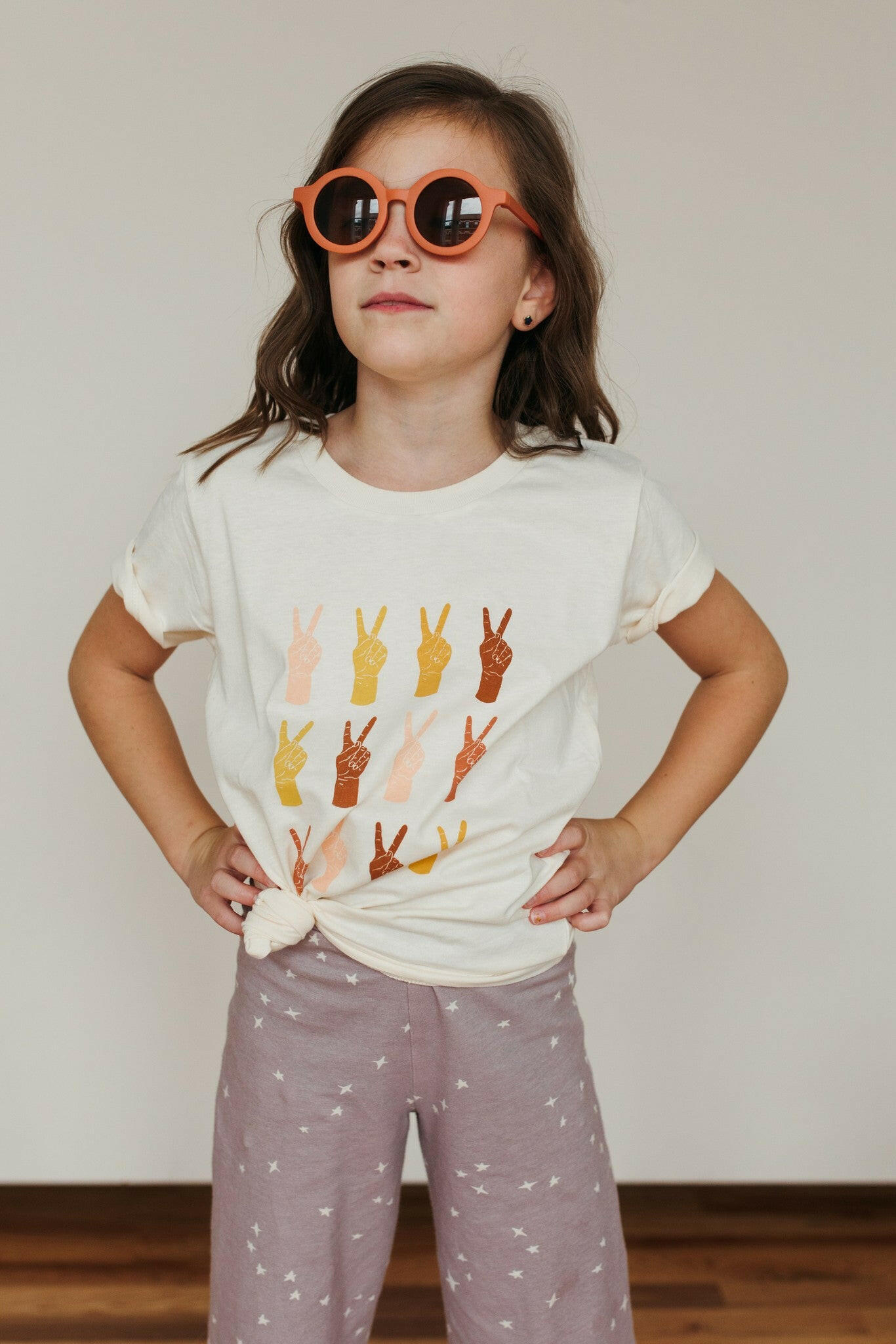 Peace Hand For All Kid’s Graphic T-Shirt Kids Polished Prints