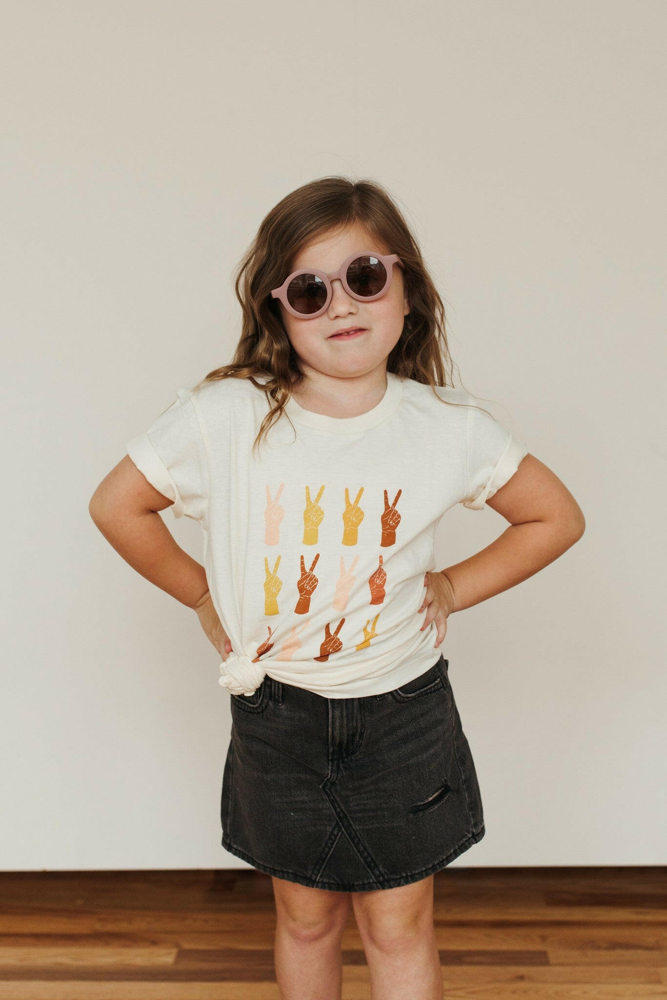 Peace Hand For All Kid’s Graphic T-Shirt Kids Polished Prints