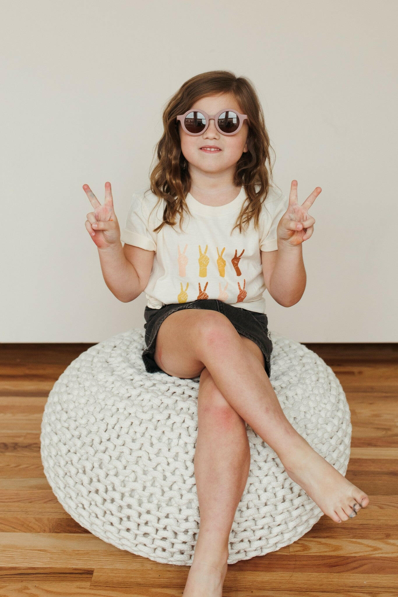 Peace Hand For All Kid’s Graphic T-Shirt Kids Polished Prints