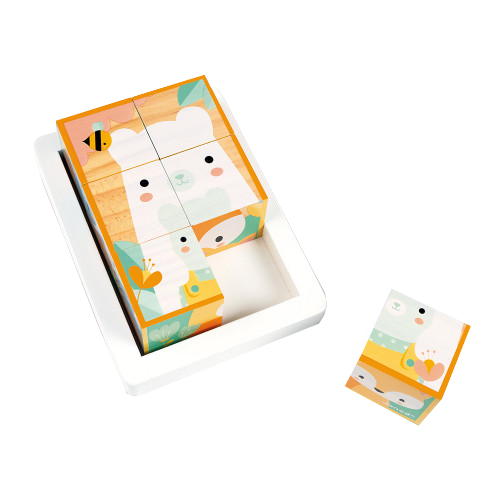 Pure 6-Block Tray Wooden Blocks Janod