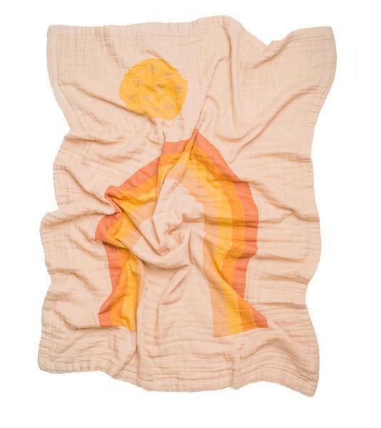 Rainbow 4-Layer Organic Cotton Baby Blanket Blankets Coveted Things