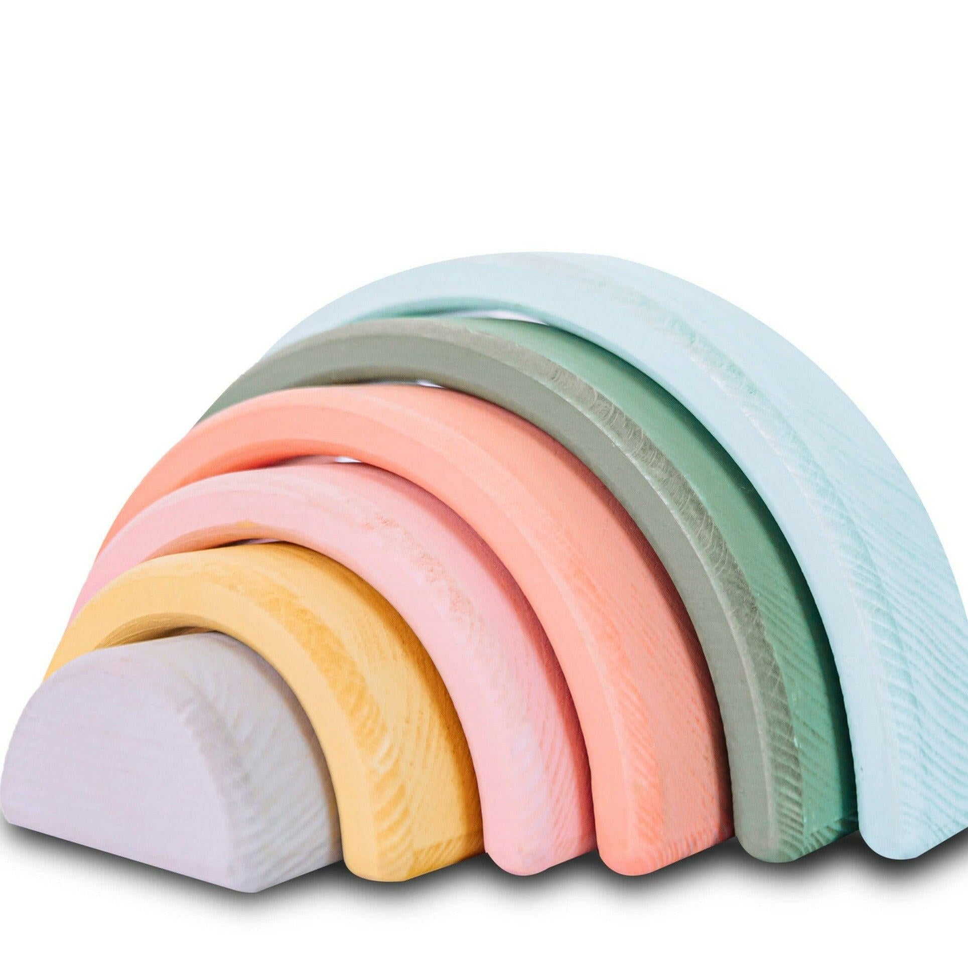 Wooden Rainbow Stacker - Pastel Blocks Wonder & Wise