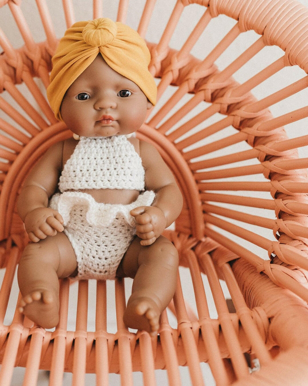Rainbow Rattan Kids Chair - Coral Furniture Ellie & Becks Co. Coral