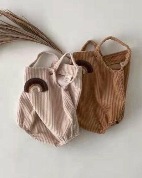 Rainbow Corduroy Baby Romper Baby Clothing Little Wonder & Co.