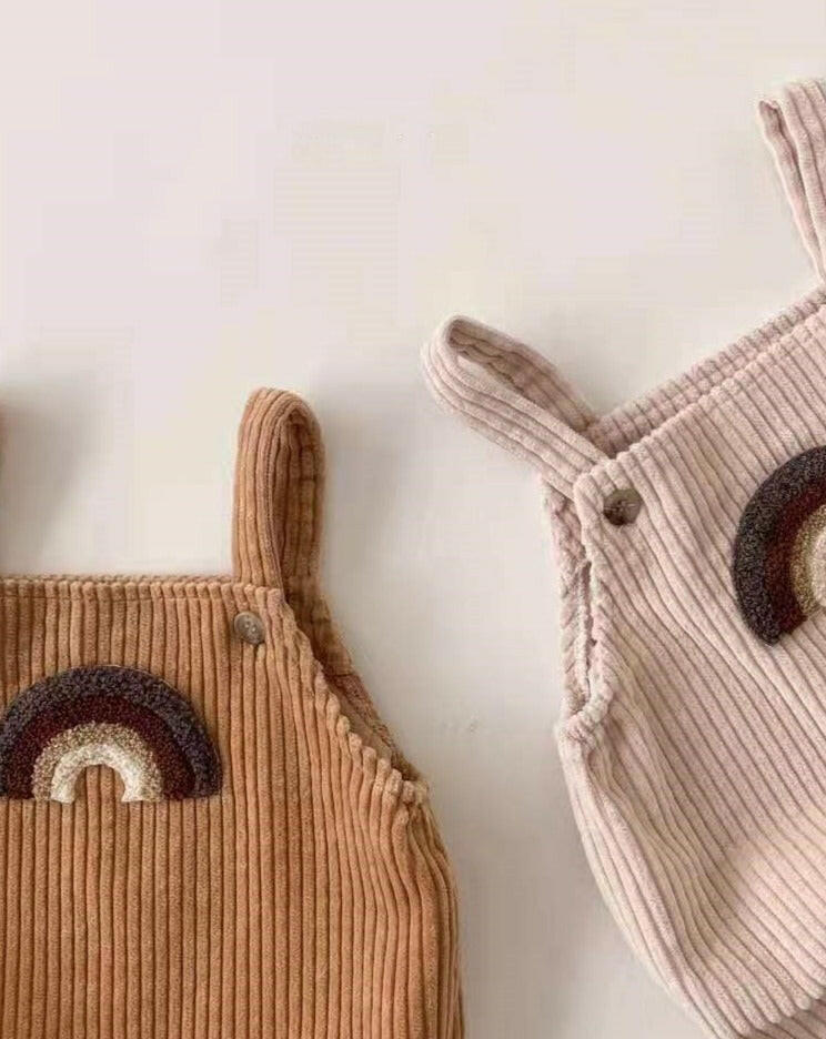 Rainbow Corduroy Baby Romper Baby Clothing Little Wonder & Co.