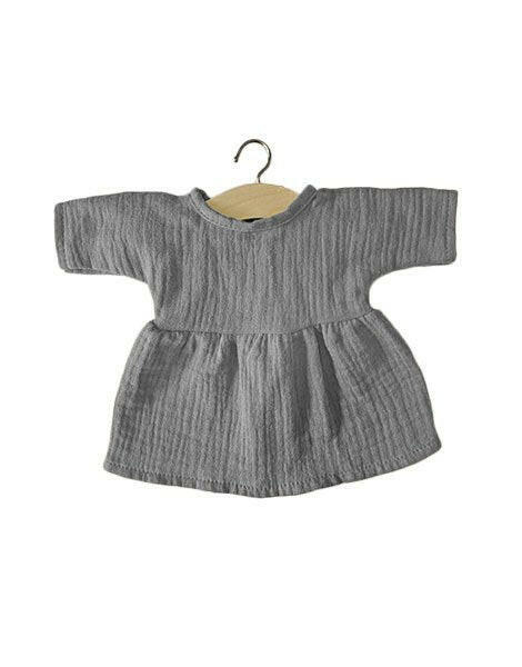 Faustine Cotton Dress - Gray Doll Clothing Minikane