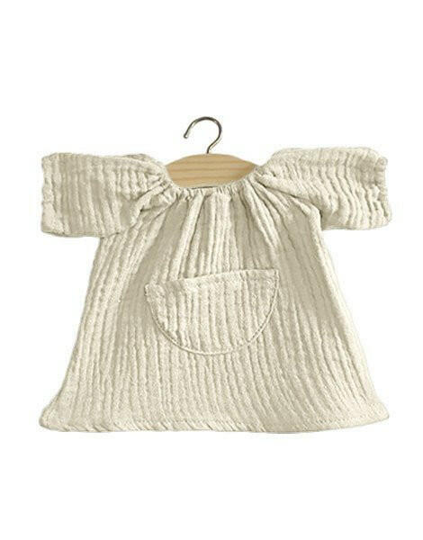 Jeanne double gauze cotton dress Ecru Doll Clothing Minikane