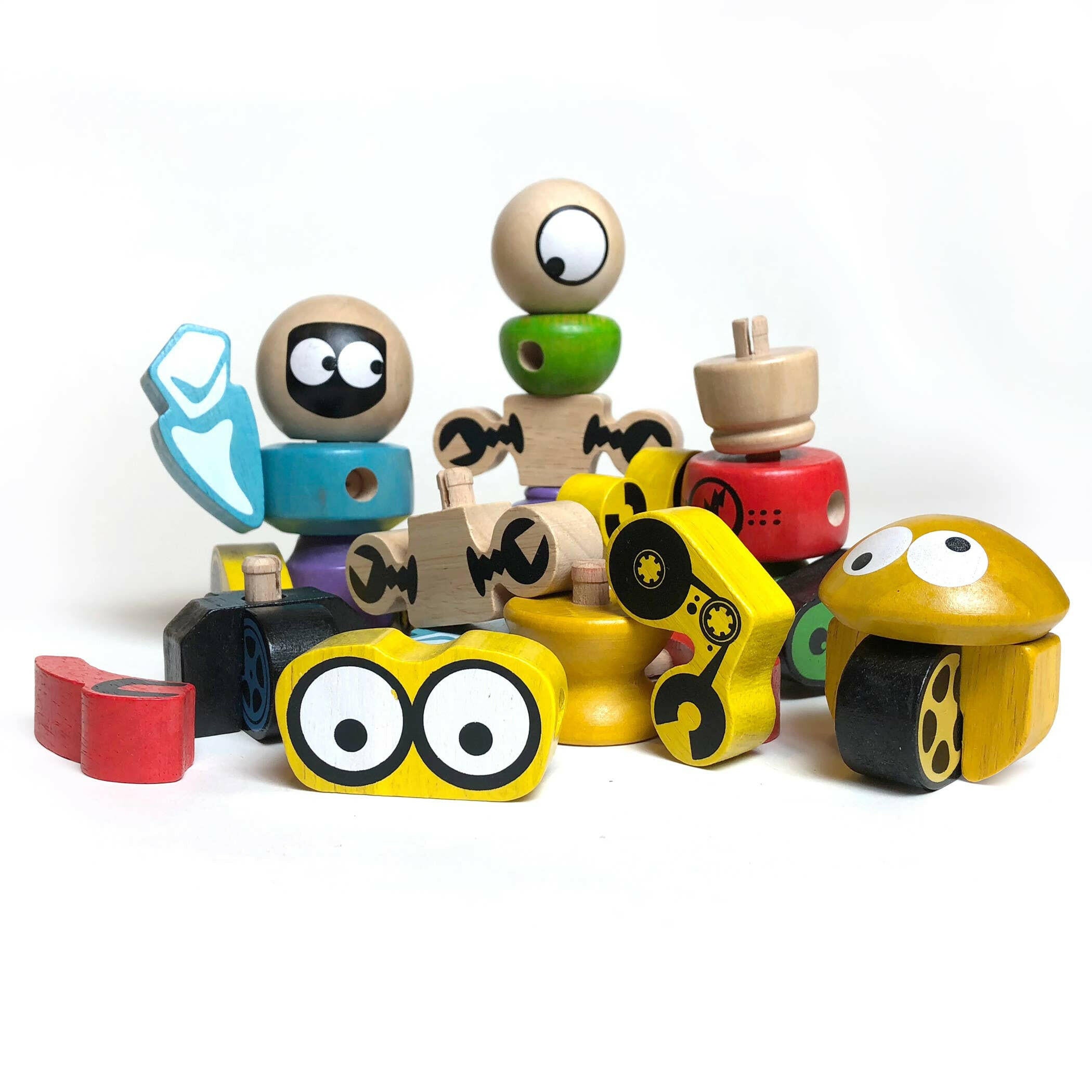 Tinker Totter Robots - 28 Piece Character Playset Wooden Toys BeginAgain