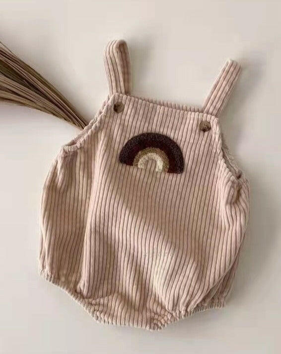Rainbow Corduroy Baby Romper Baby Clothing Little Wonder & Co.