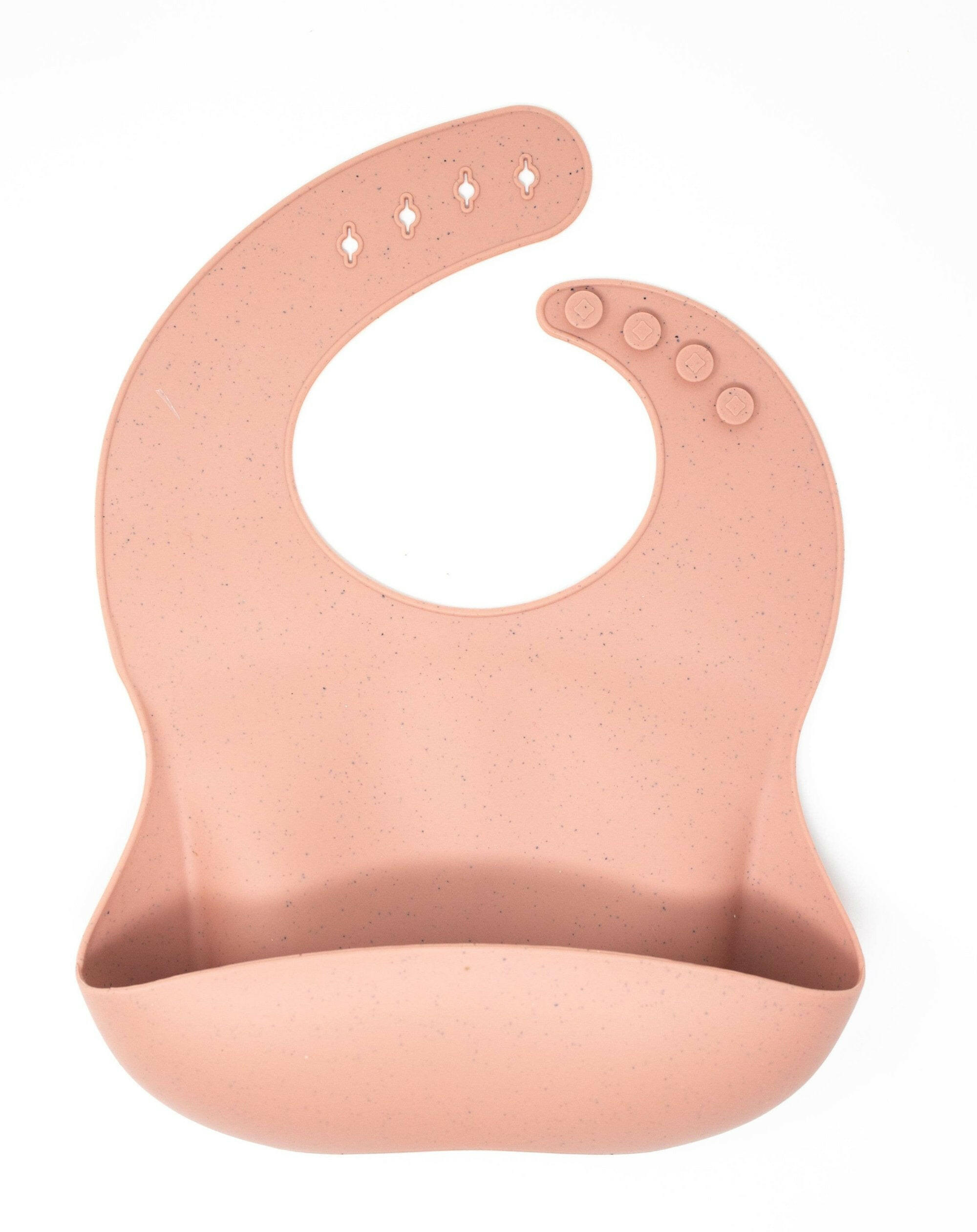 Baby Bar & Co Silicone Bibs Feeding Three Hearts Rose Dawn Speckled