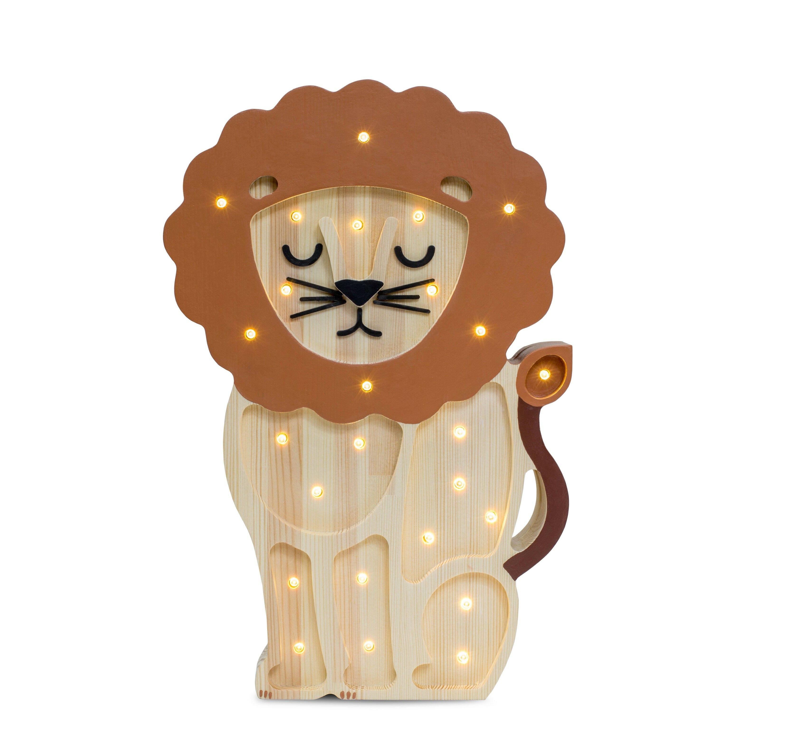 Little Lights Lion Lamp Little Lights US Serengeti Wood