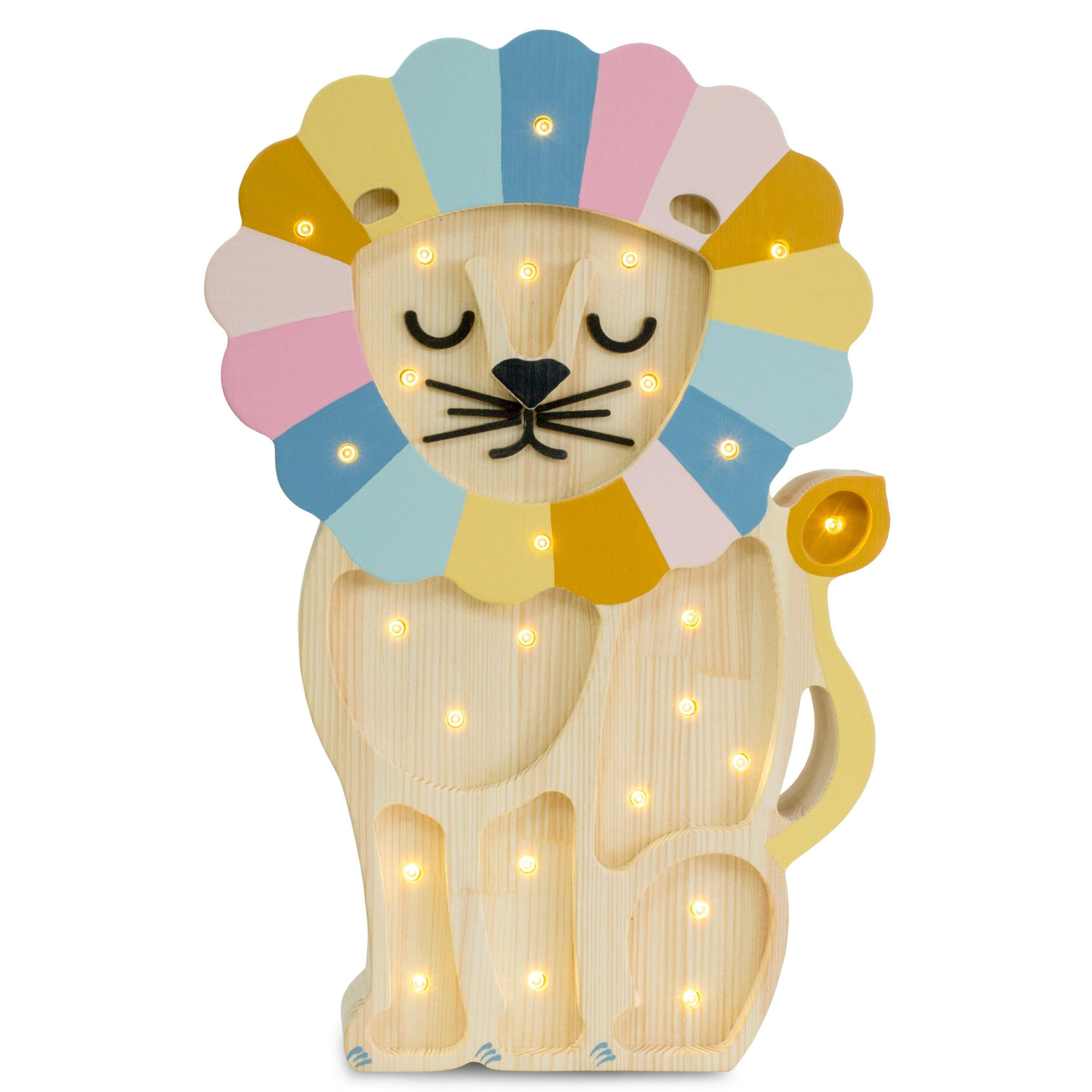 Little Lights Lion Lamp Little Lights US Rainbow Retro