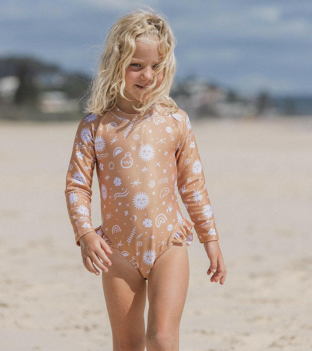 Zoe Rashguard Swimsuit - Terracotta Swimwear Salty Swimwear