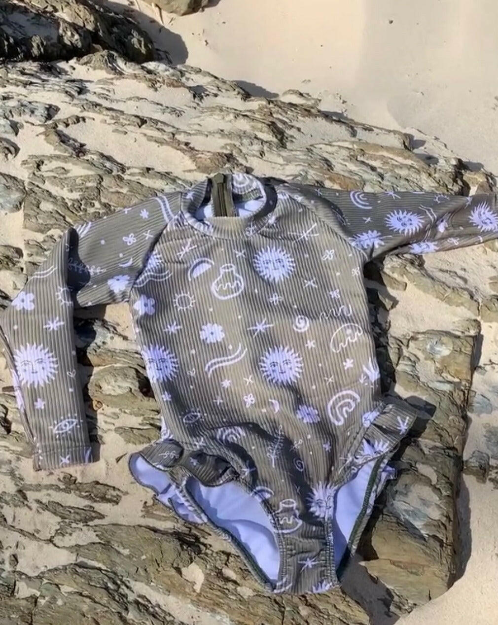 Zoe Rashguard Swimsuit - Olive Swimwear Salty Swimwear