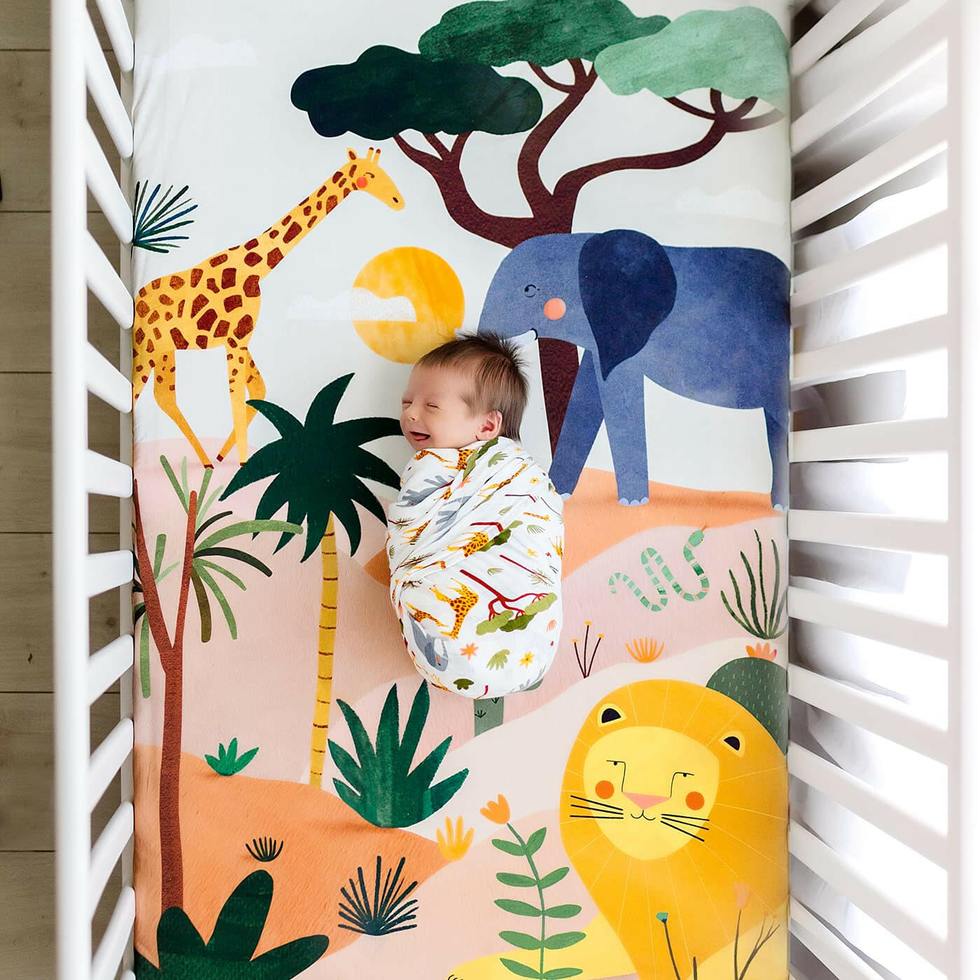 In The Savanna bamboo swaddle Swaddle Rookie Humans