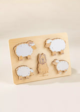 Set of 5 Shepherd Animals on Wooden Plate