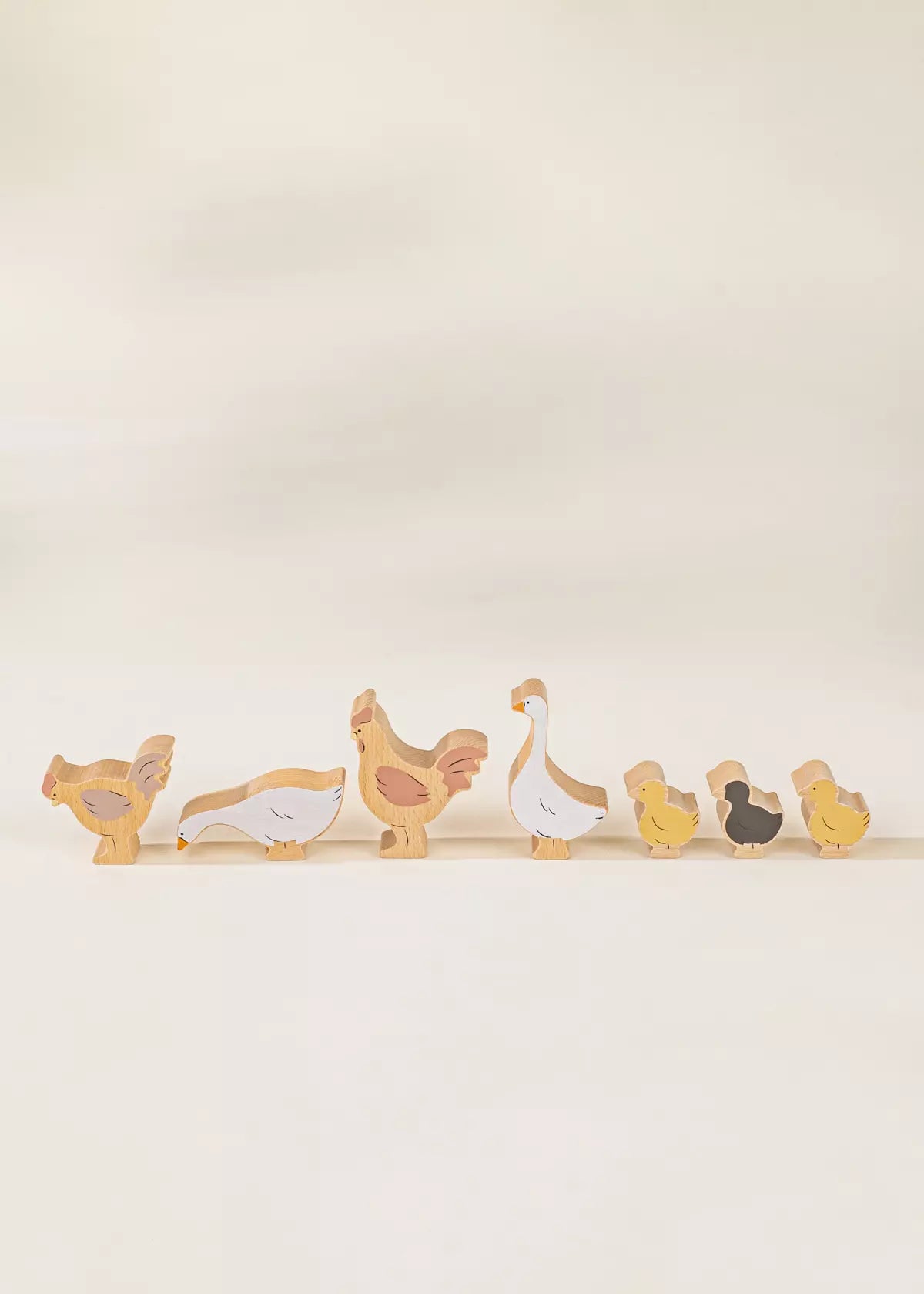 Set of 6 Barnyard Animals on Wooden Plate Animal Figures Coco Village