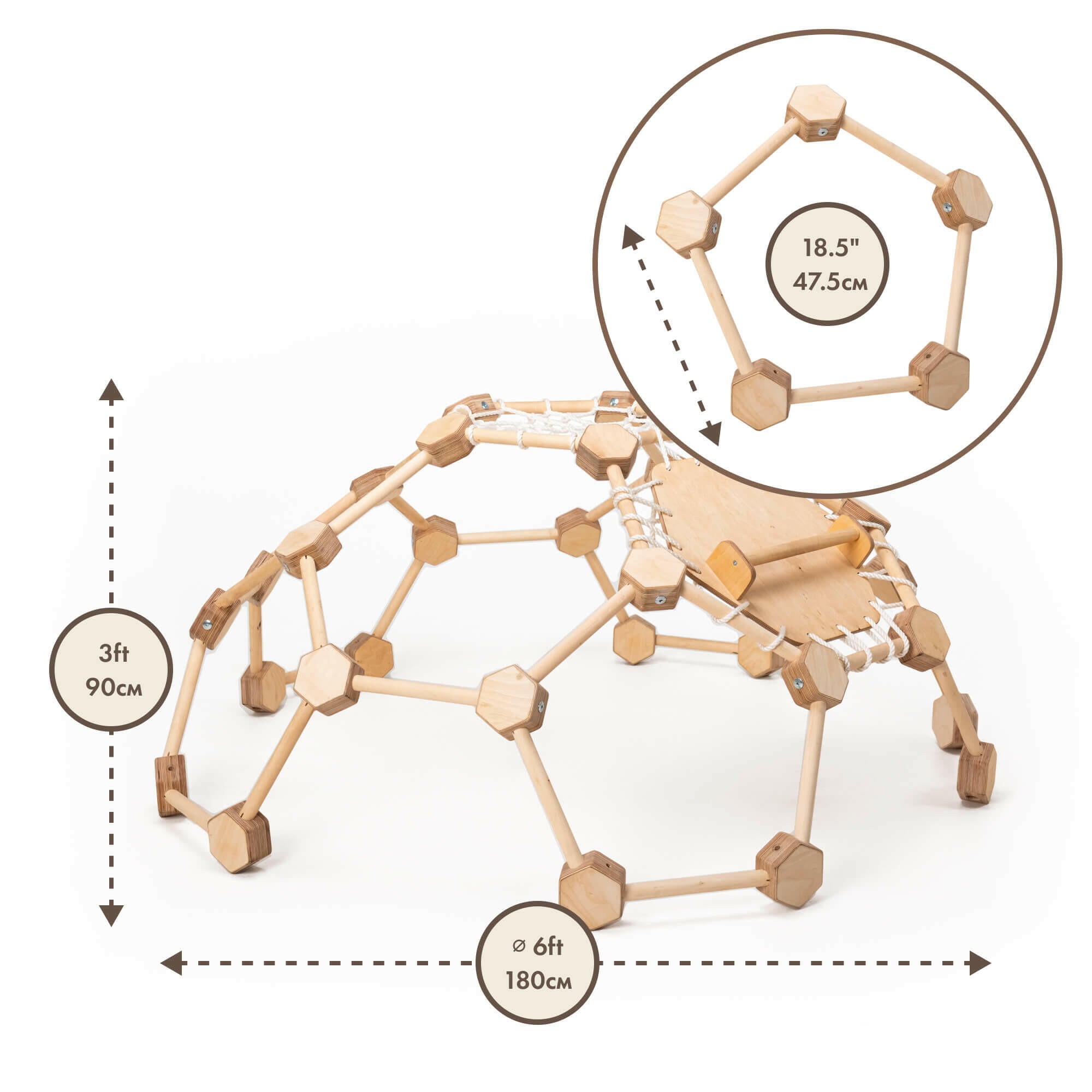 Wooden Climbing Frame Geodome / Climbing Dome for Kids 2-6 y.o. Climbing Dome Goodevas