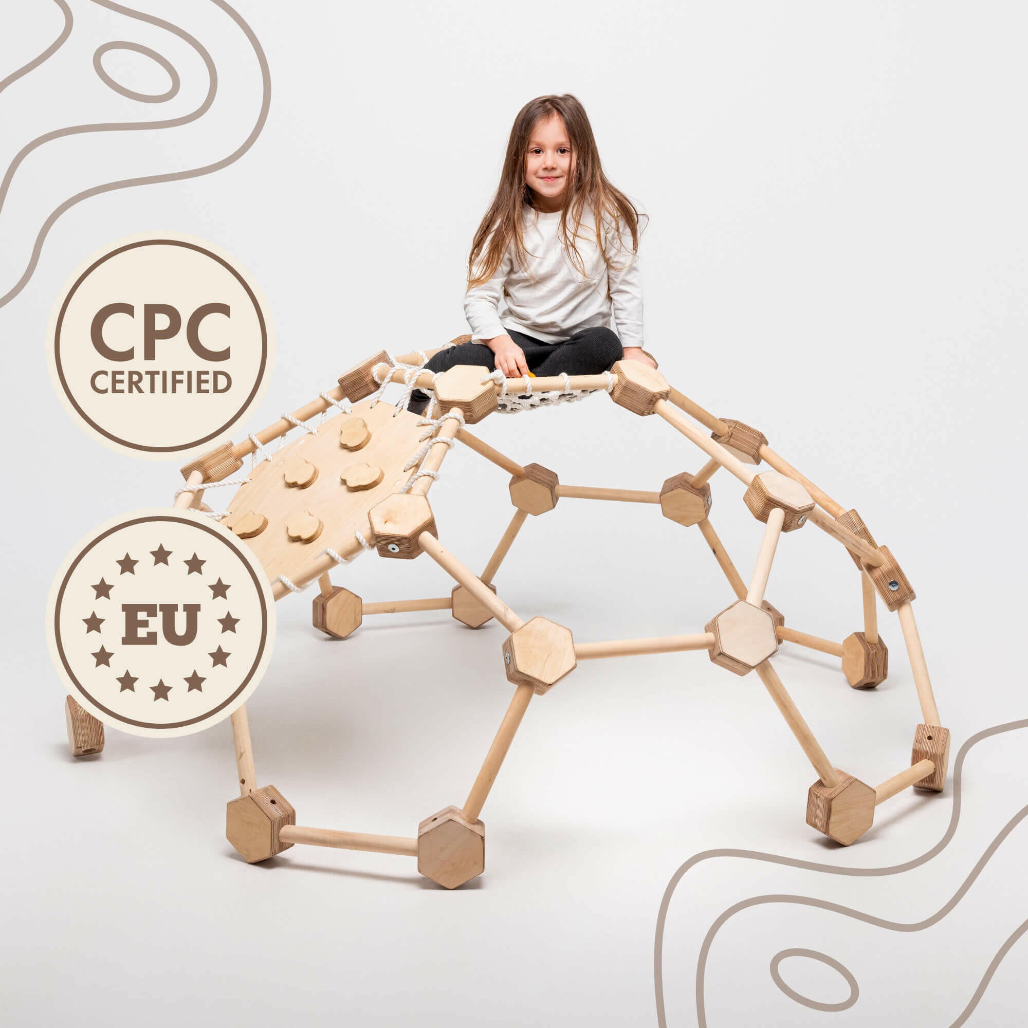 Wooden Climbing Frame Geodome / Climbing Dome for Kids 2-6 y.o. Climbing Dome Goodevas