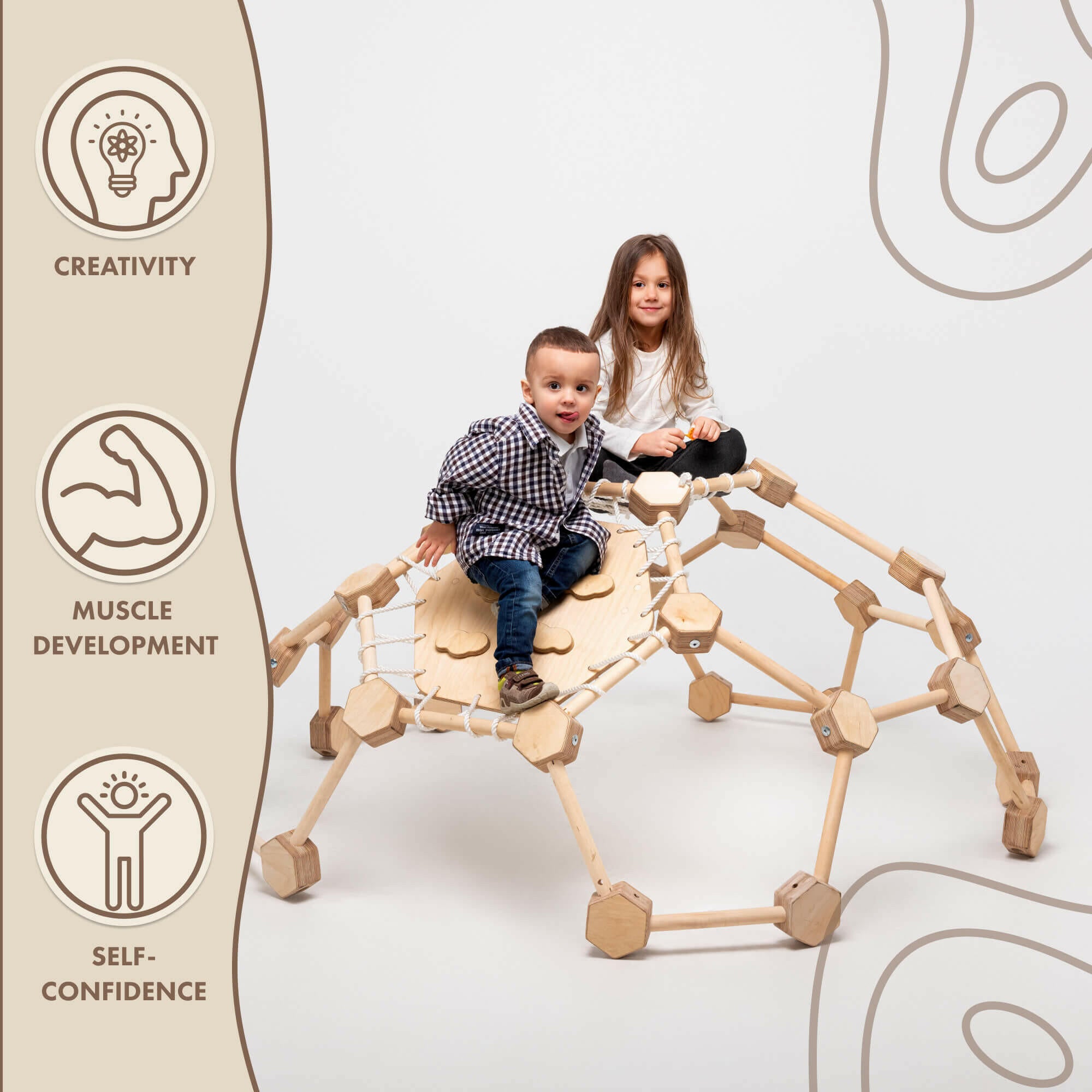 Wooden Climbing Frame Geodome / Climbing Dome for Kids 2-6 y.o. Climbing Dome Goodevas