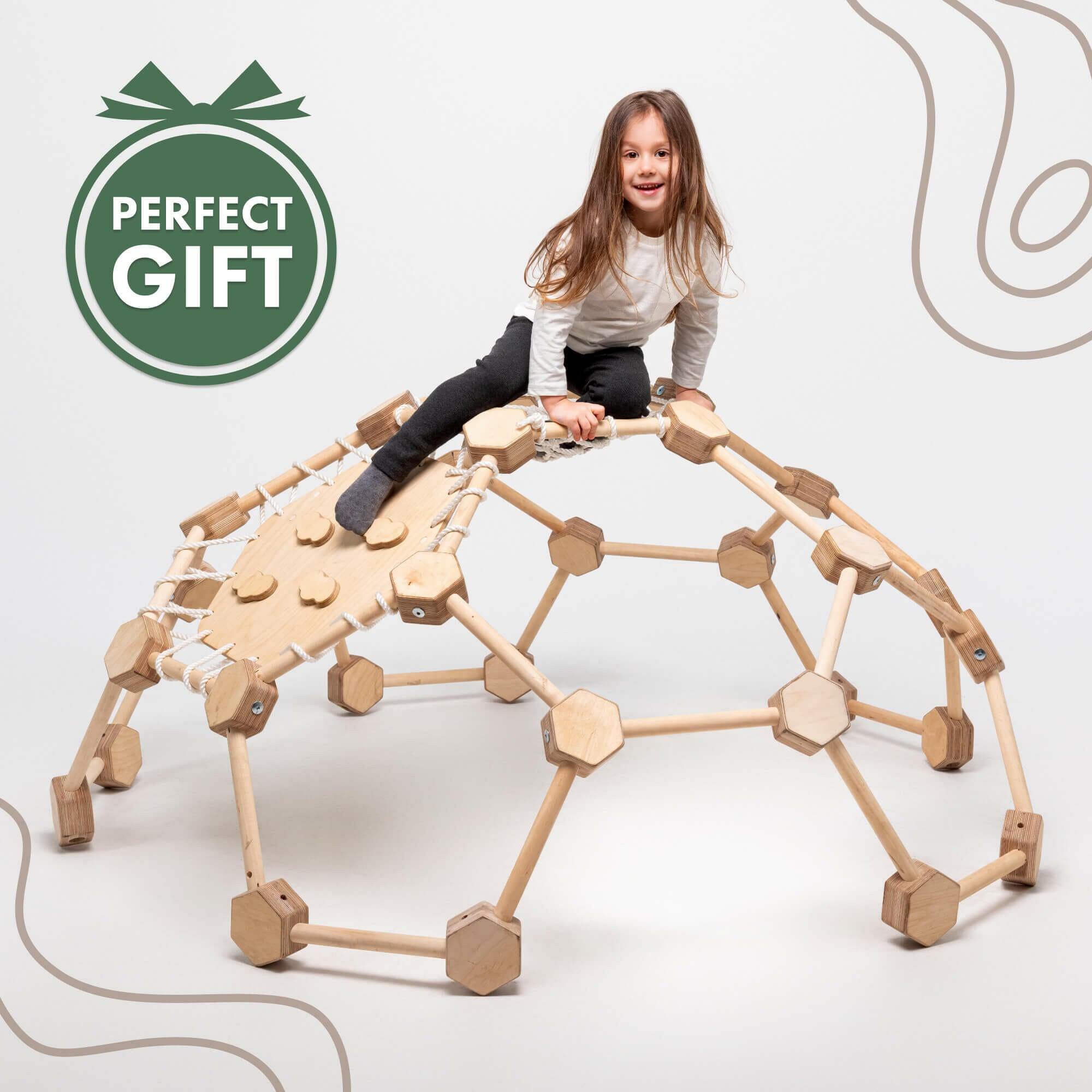 Wooden Climbing Frame Geodome / Climbing Dome for Kids 2-6 y.o. Climbing Dome Goodevas