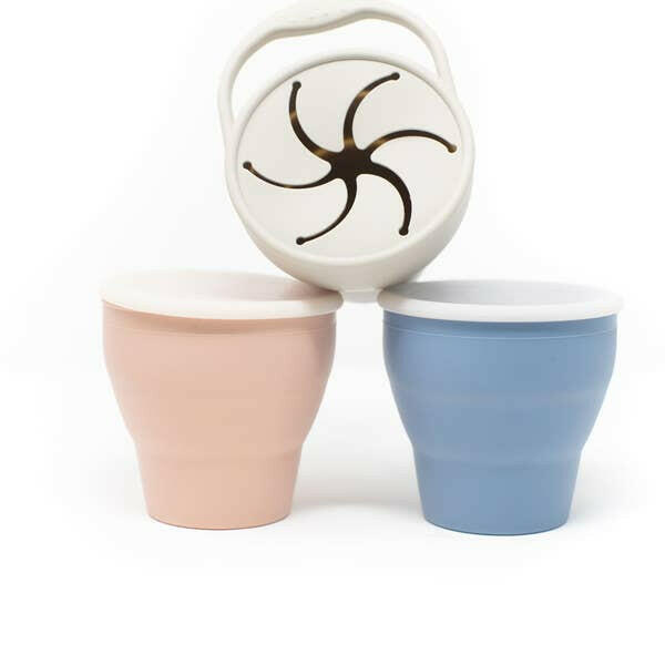 Silicone Collapsible Snack Cup Feeding Three Hearts