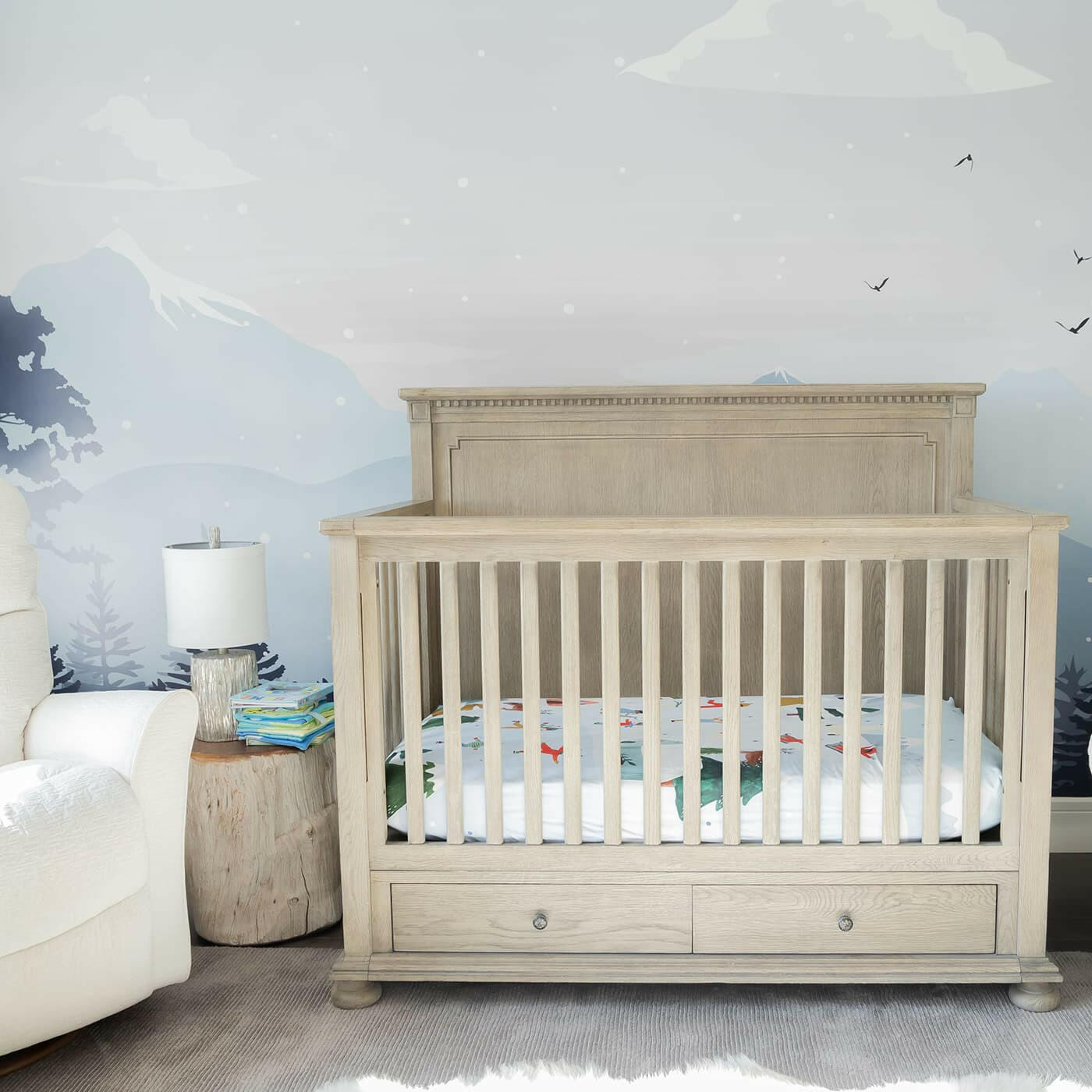 Snowy Day Standard Size Crib Sheet Crib sheets Rookie Humans